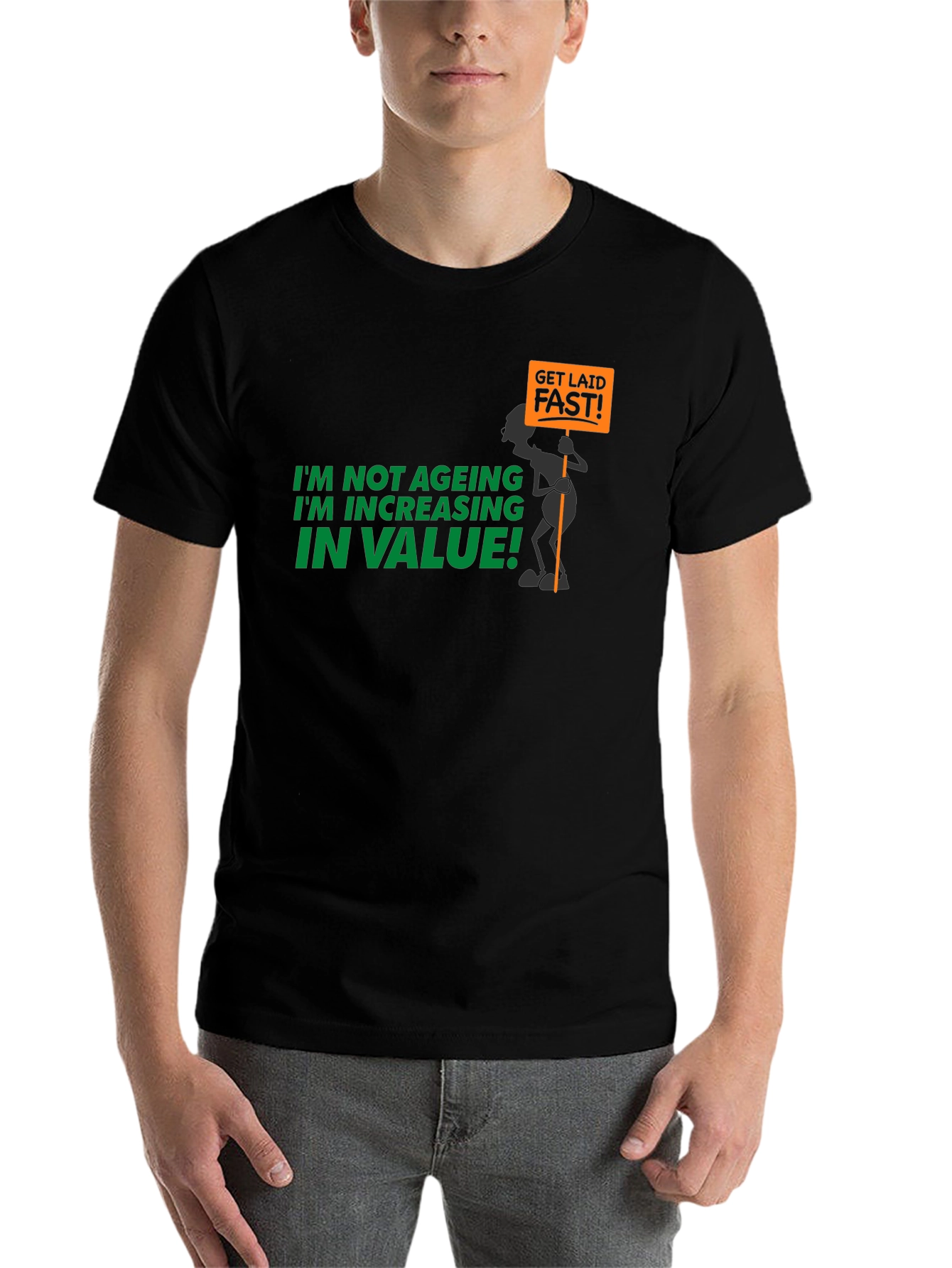 Black Humorous "Increasing in Value" Graphic Tee view 7