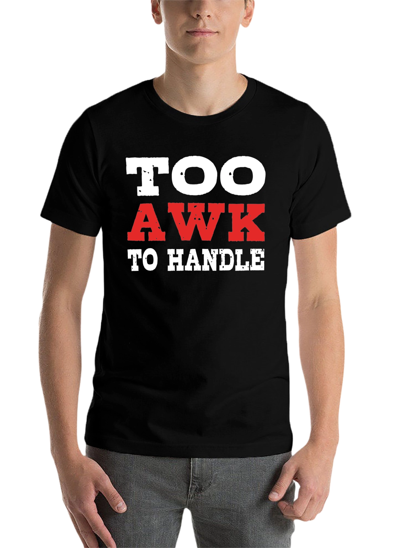 Black Too Awk to Handle Black Graphic Tee view 7