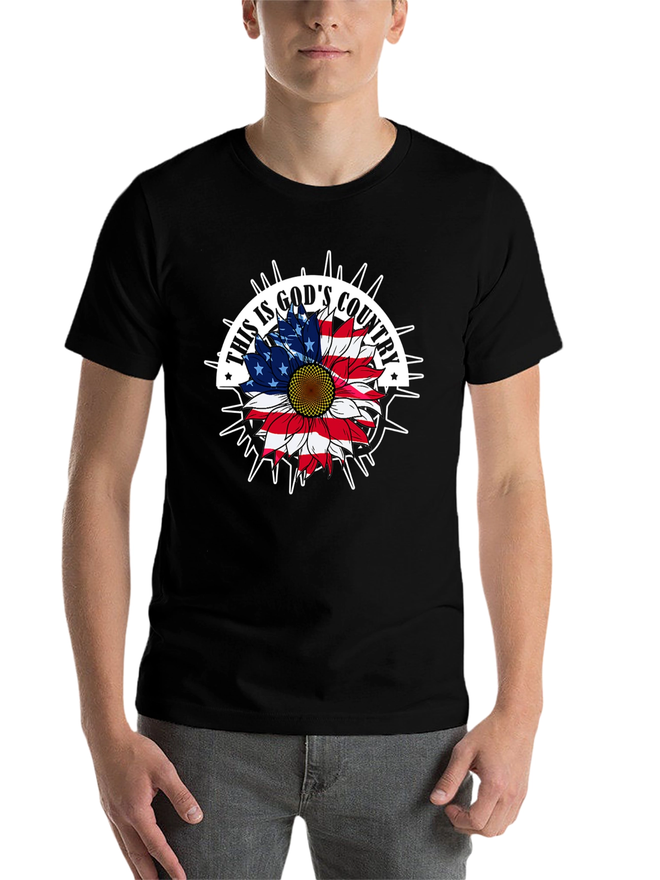 Black This is God's Country Patriotic T-Shirt view 7