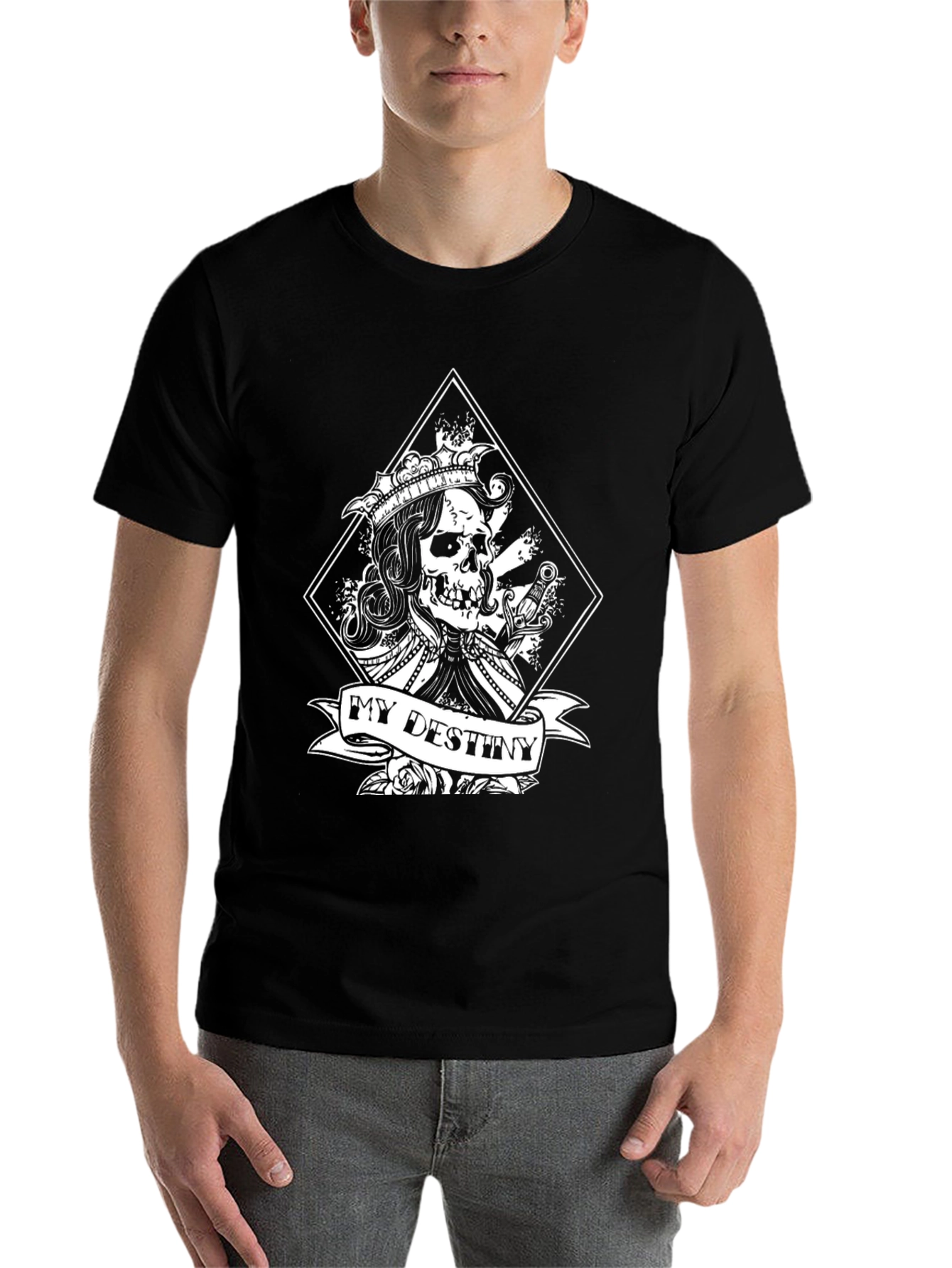 Black My Destiny Graphic Tee - Skull King T-Shirt view 7