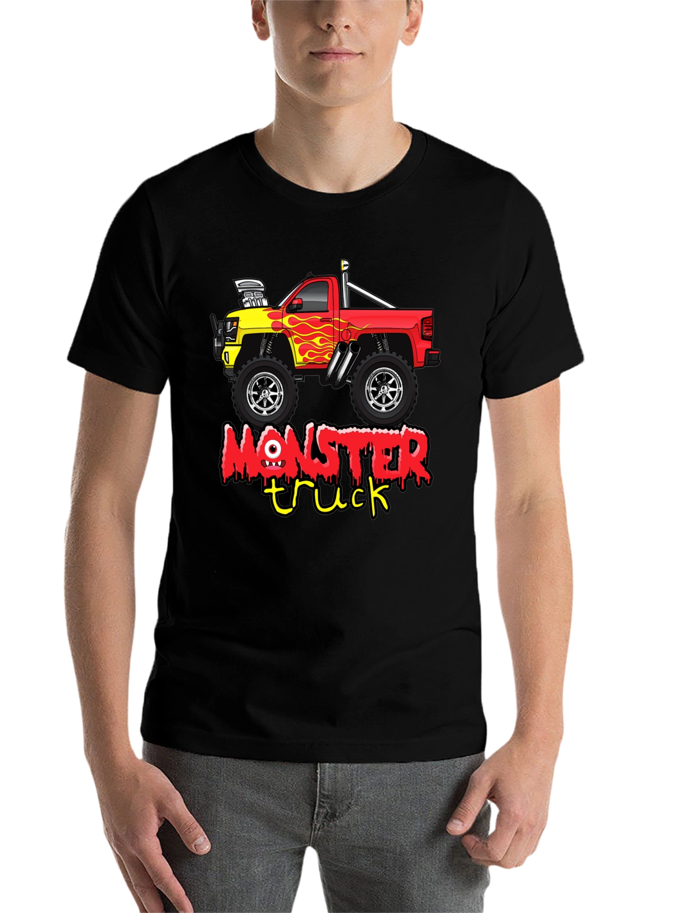 Black Monster Truck Graphic T-Shirt view 7