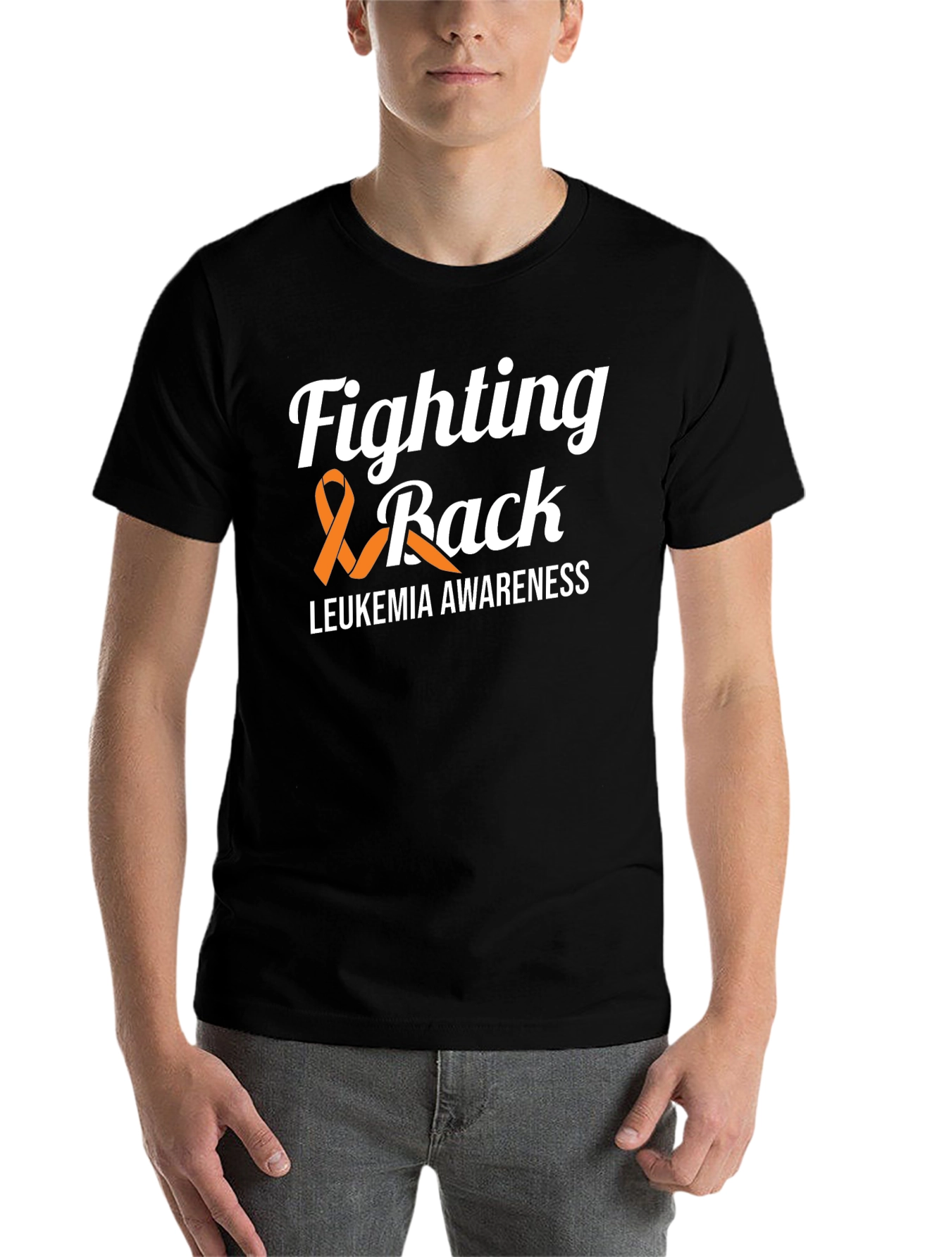 Black Leukemia Awareness T-Shirt - Fighting Back view 7