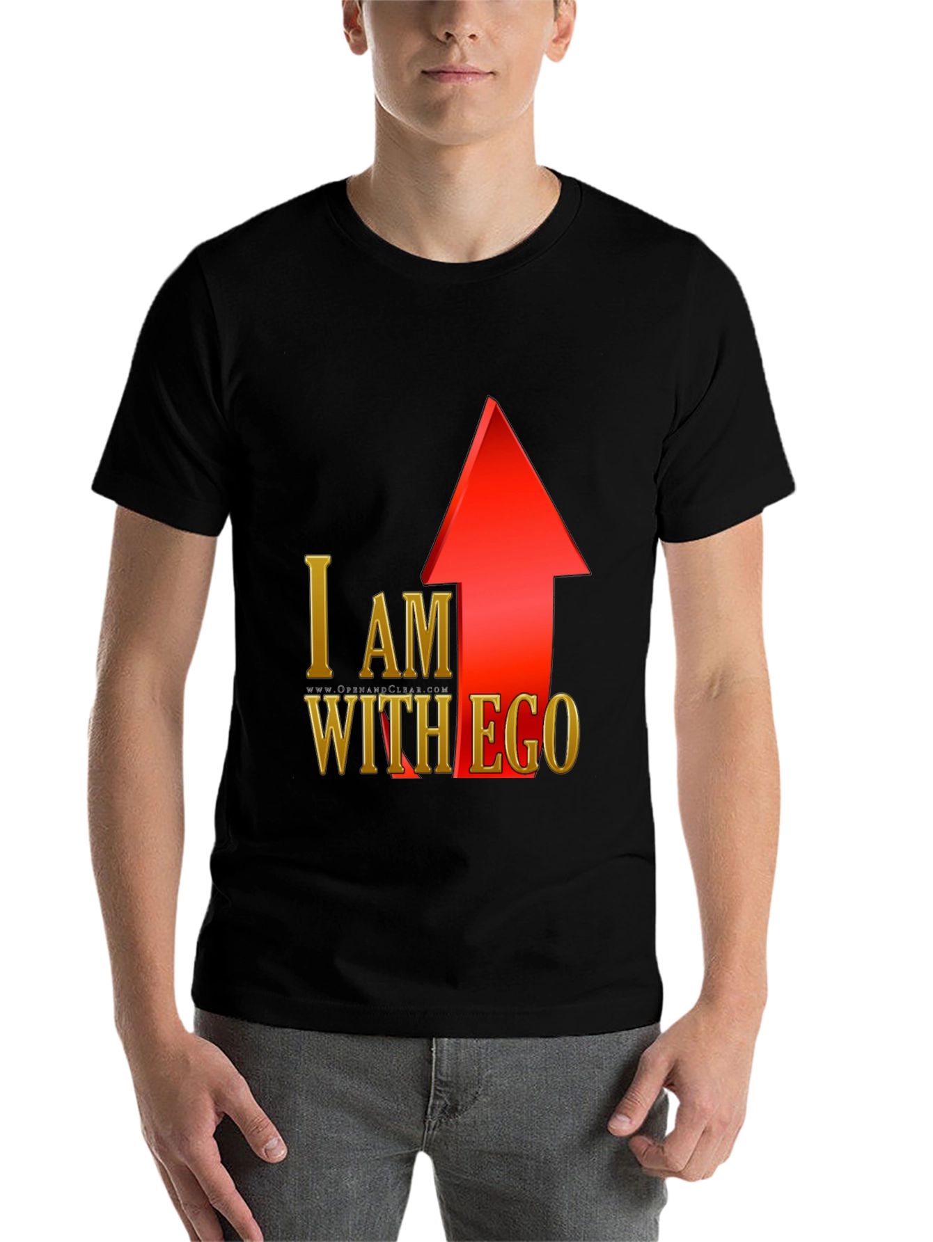 Black I Am With Ego Graphic T-Shirt - Black view 7