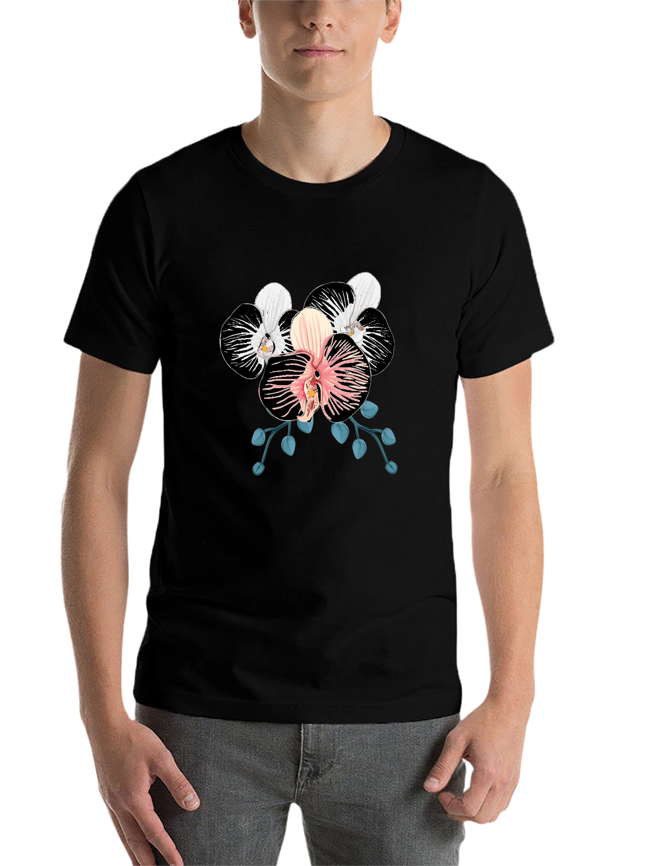 Black Orchid Graphic Print Black T-Shirt view 7