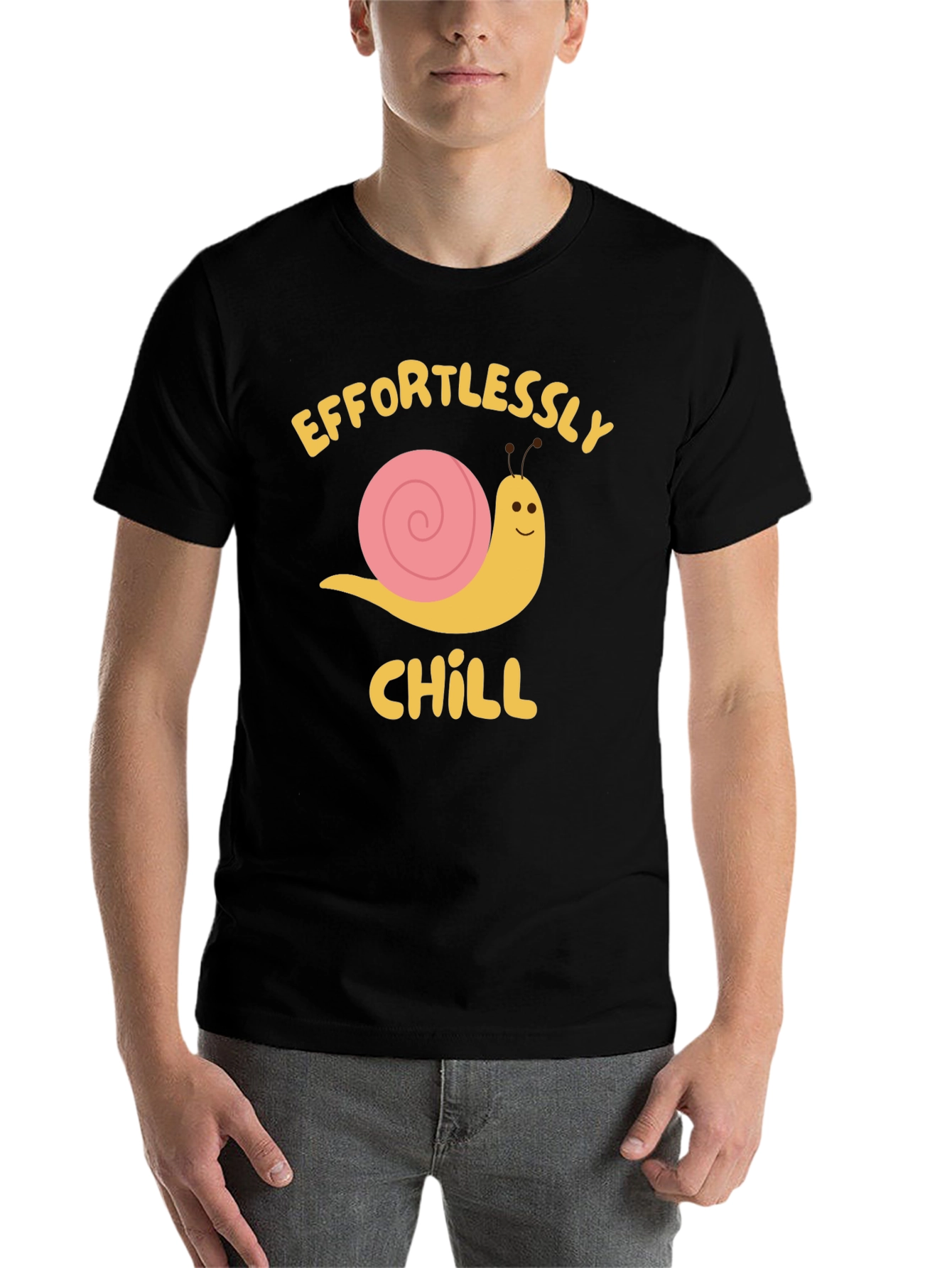 Black Effortlessly Chill Snail Graphic Tee view 7