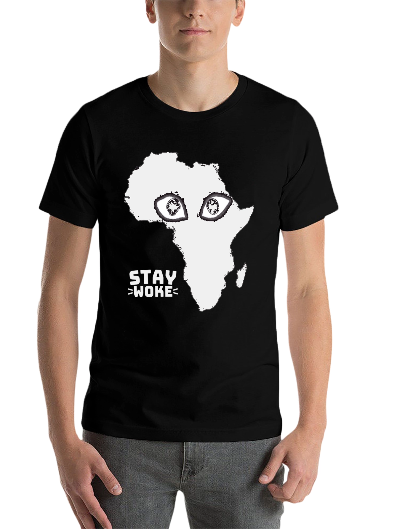 Black Stay Woke Africa Graphic Tee view 7