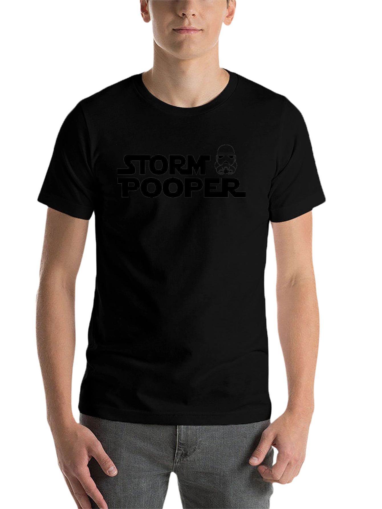 Black Storm Pooper Graphic Tee - Funny Star Wars Parody T-Shirt view 7