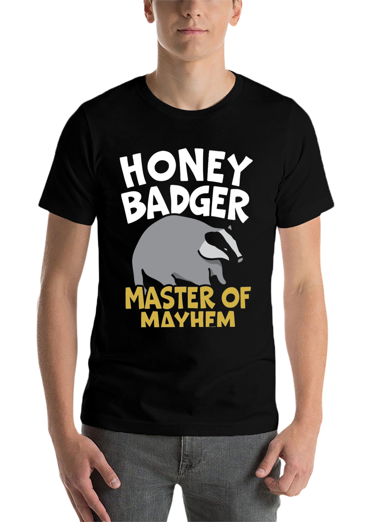 Black Honey Badger Master of Mayhem Graphic T-Shirt view 7