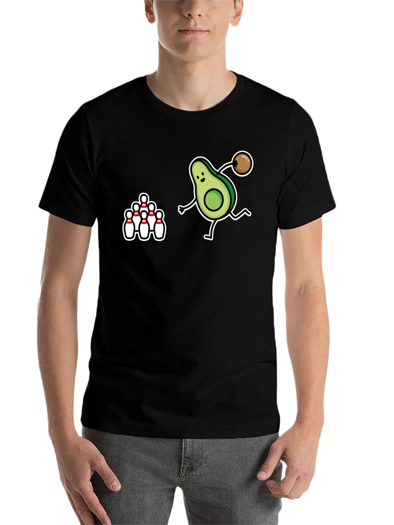 Black Avocado Bowling Strike Graphic T-Shirt view 7