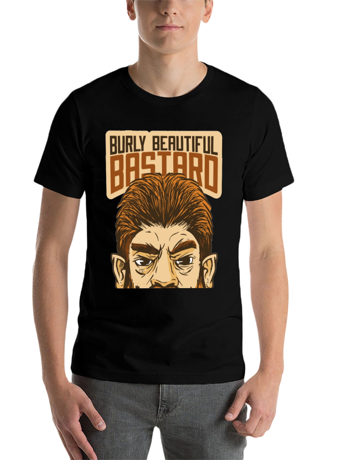 Black Burly Beautiful Bastard Graphic T-Shirt view 7