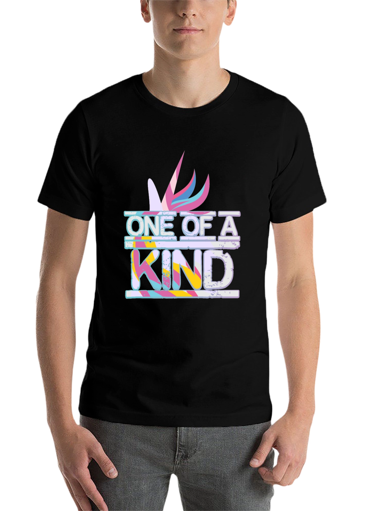 Black One of a Kind Graphic Tee - Unique Design view 7