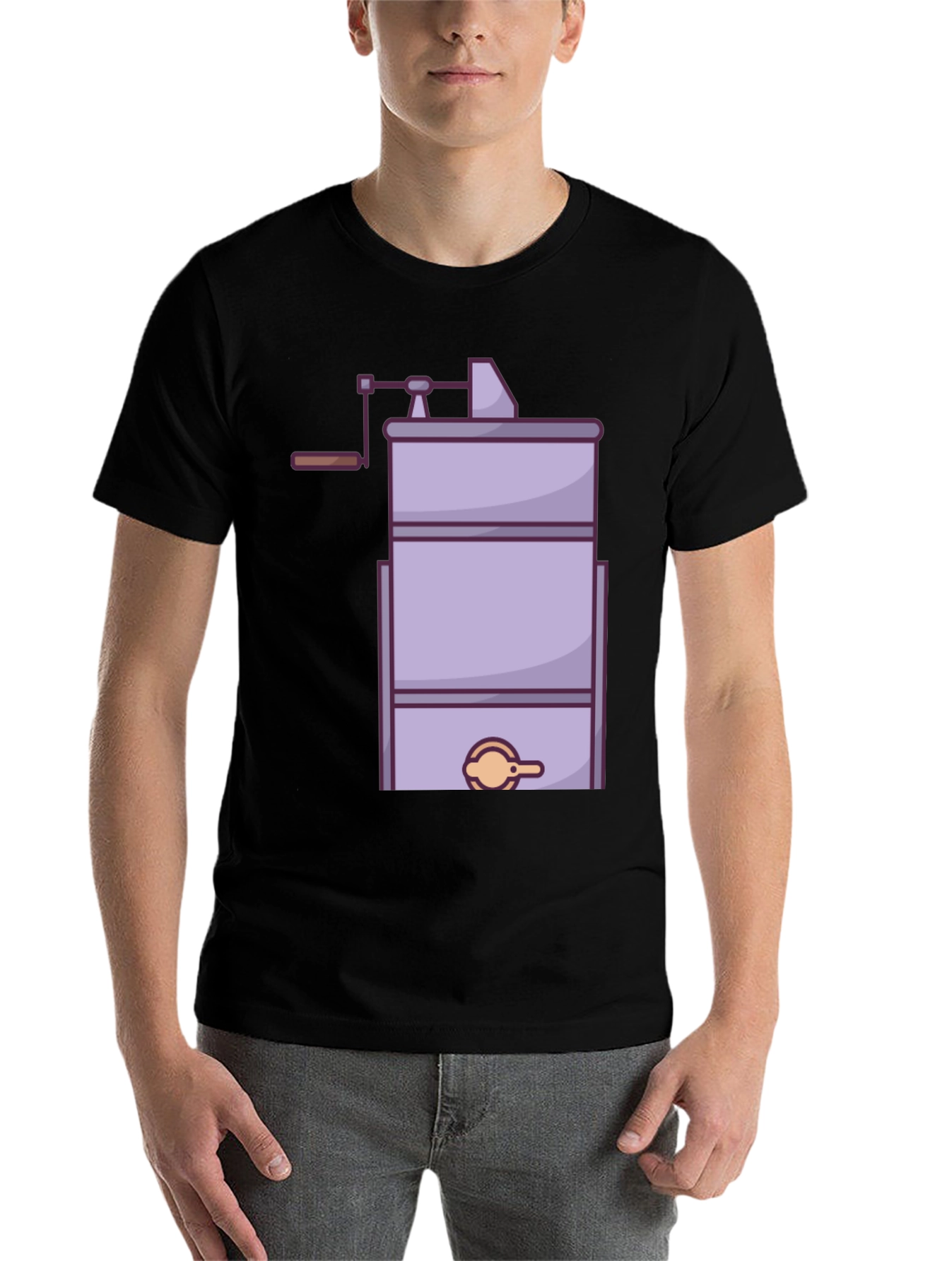 Black Honey Extractor Graphic Tee - Beekeeping T-Shirt view 7