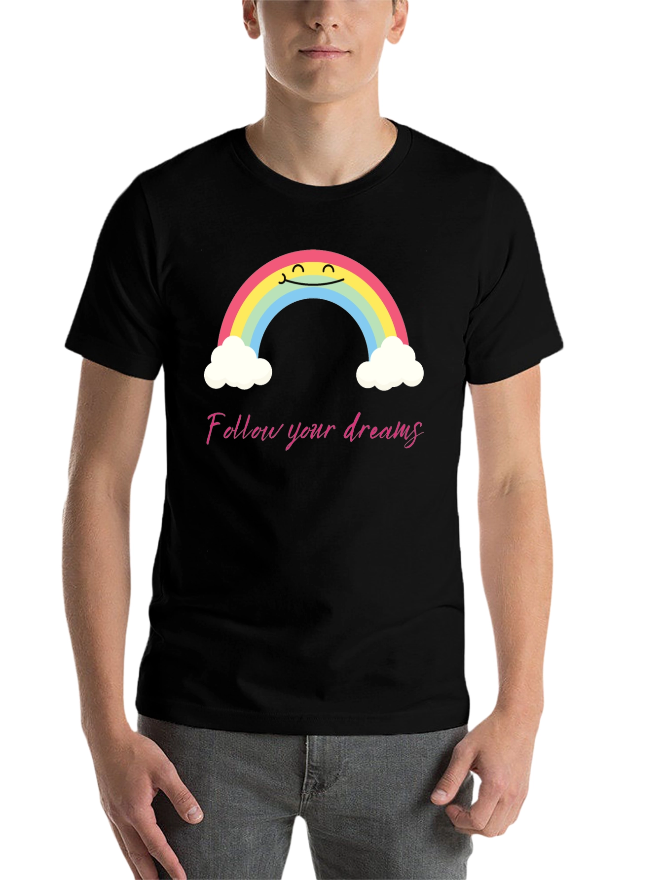 Black Rainbow Dreams Graphic Tee - Follow Your Dreams view 7
