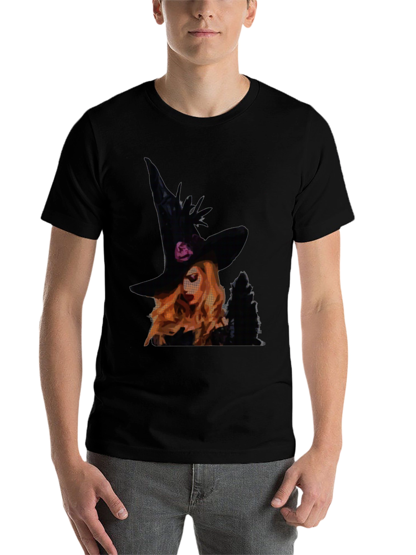 Black Witch Graphic Tee - Halloween Shirt view 7