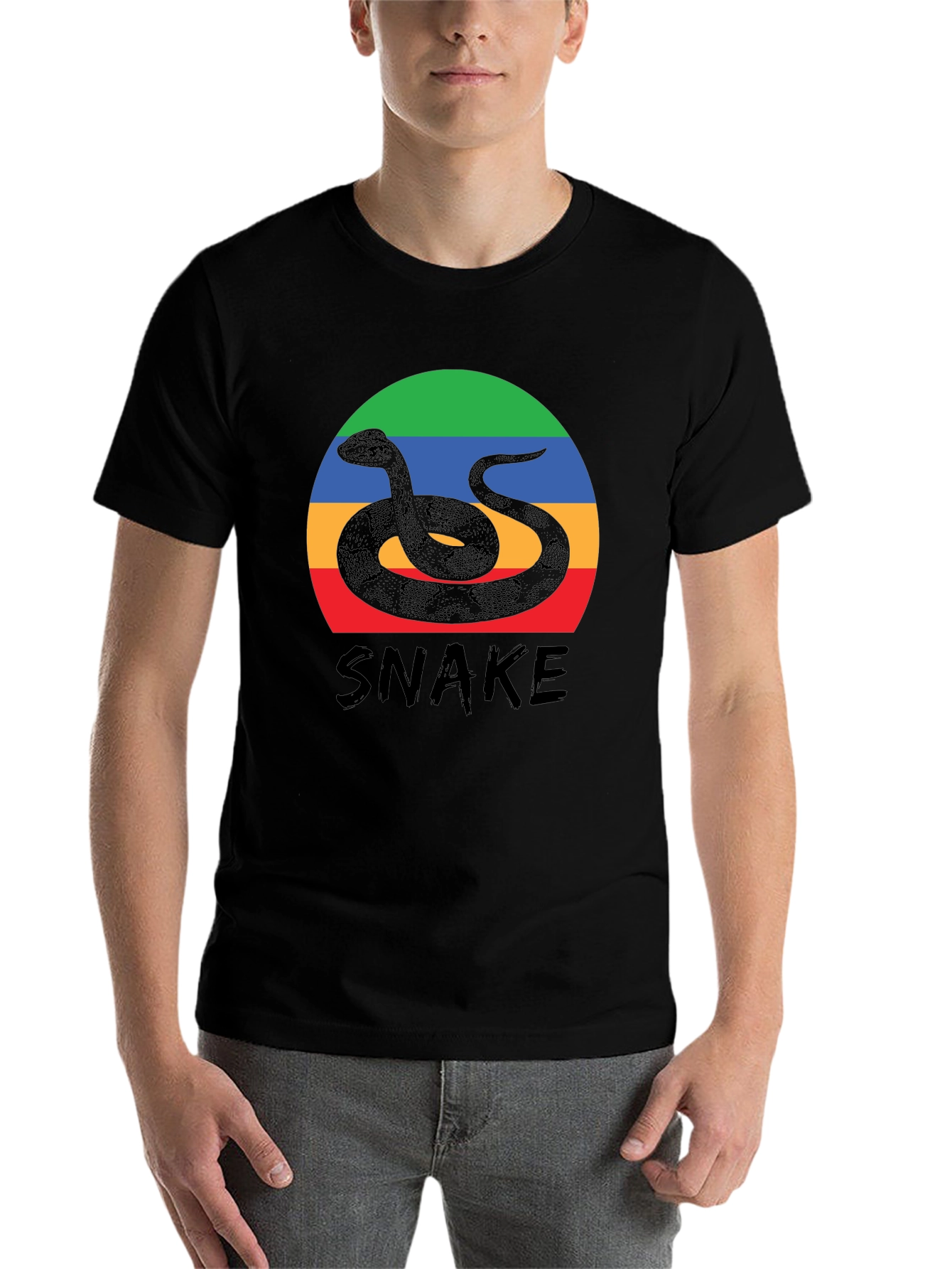 Black Snake Graphic Tee - Retro Style view 7