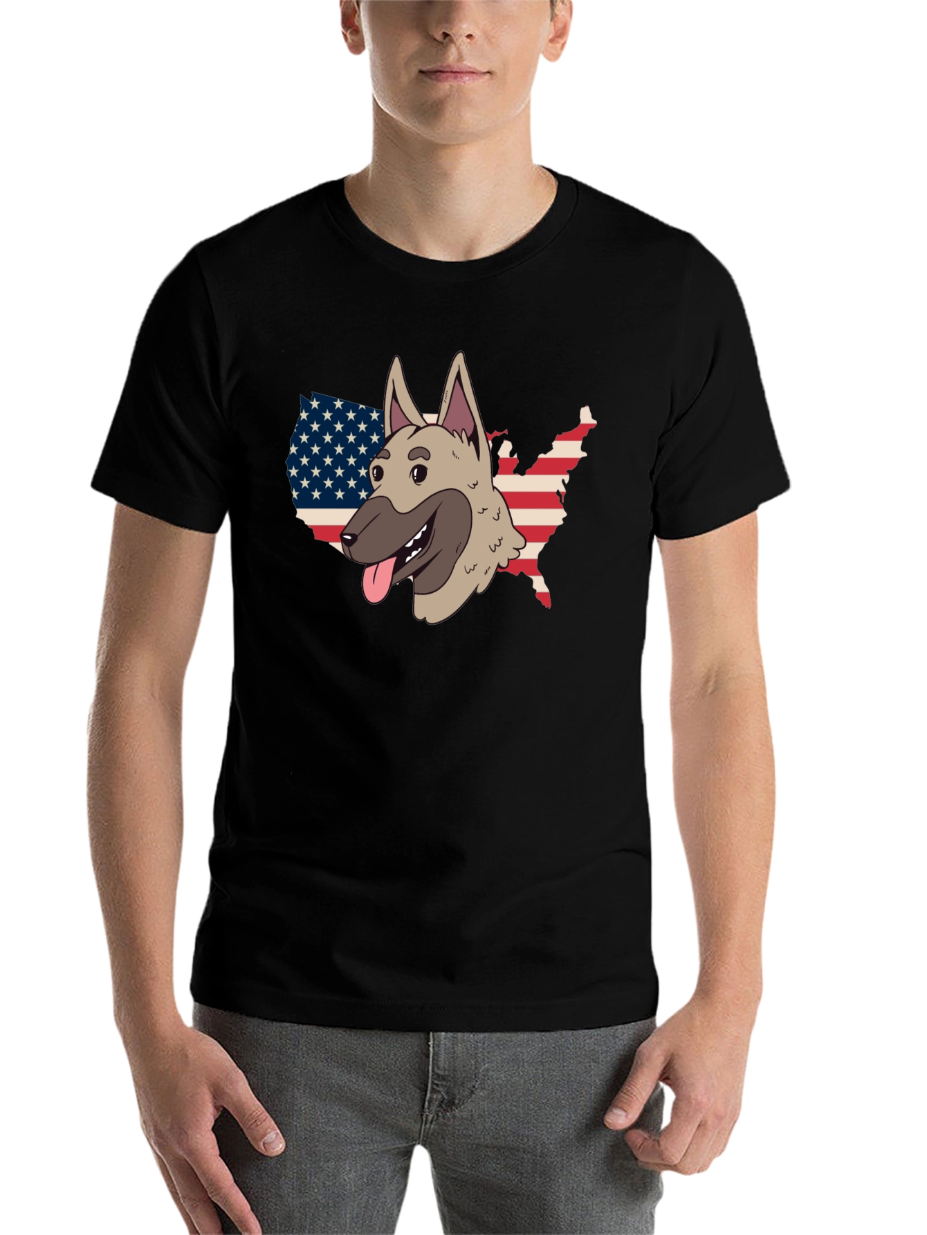 Black Dog USA Flag Patriotic Graphic Tee view 7