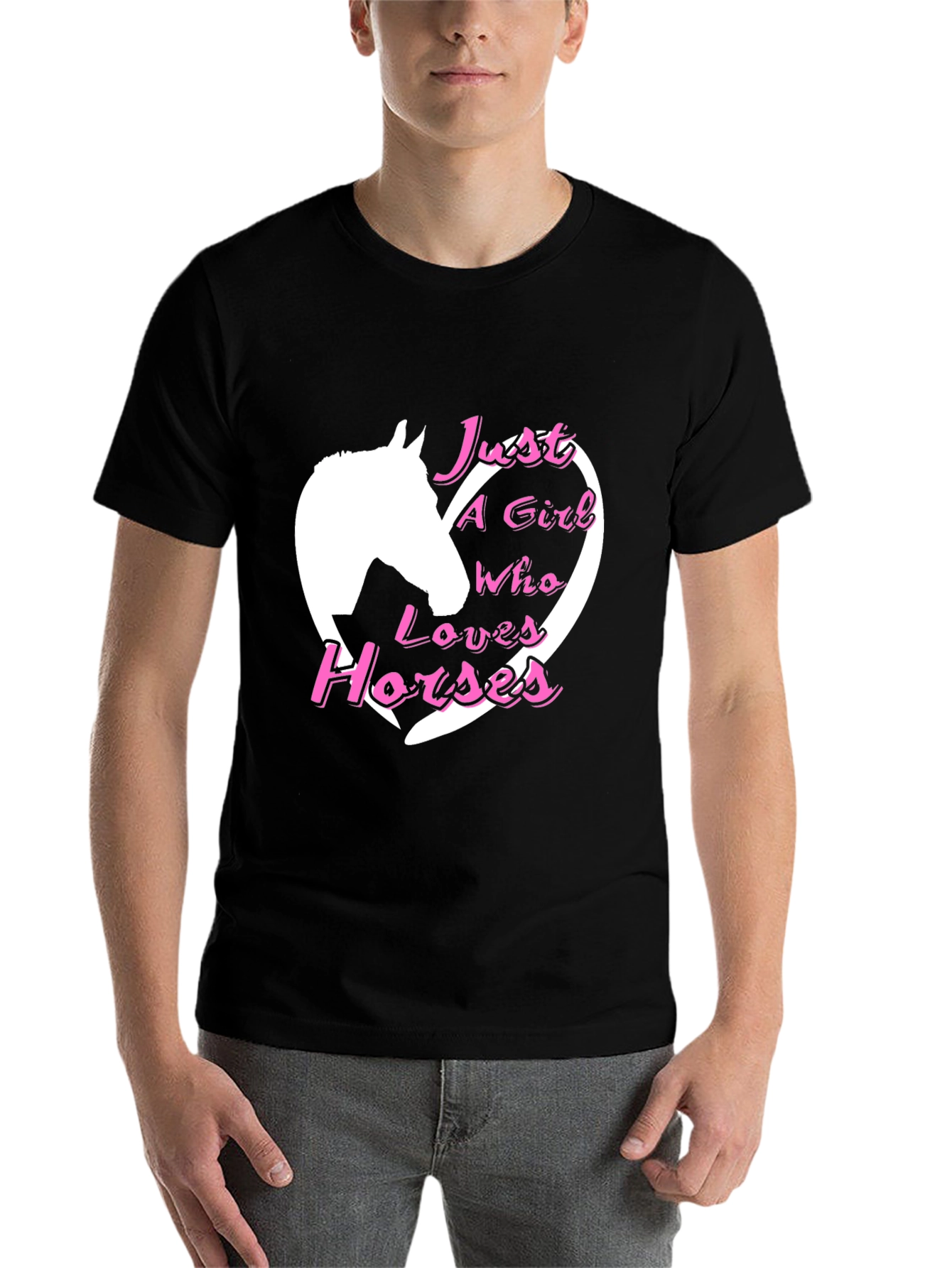 Black Just A Girl Who Loves Horses Black T-Shirt view 7