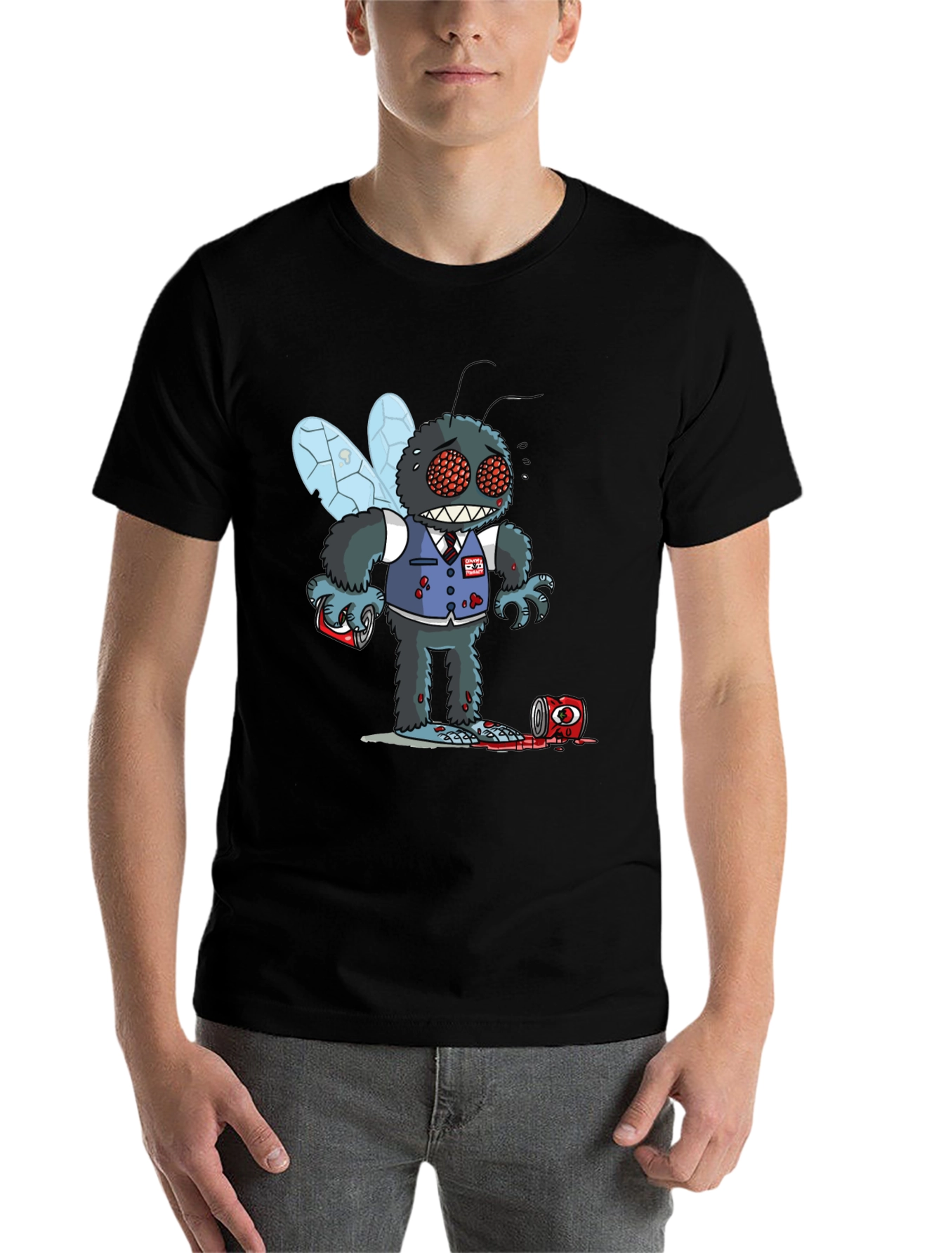 Black Creepy Fly T-Shirt view 7