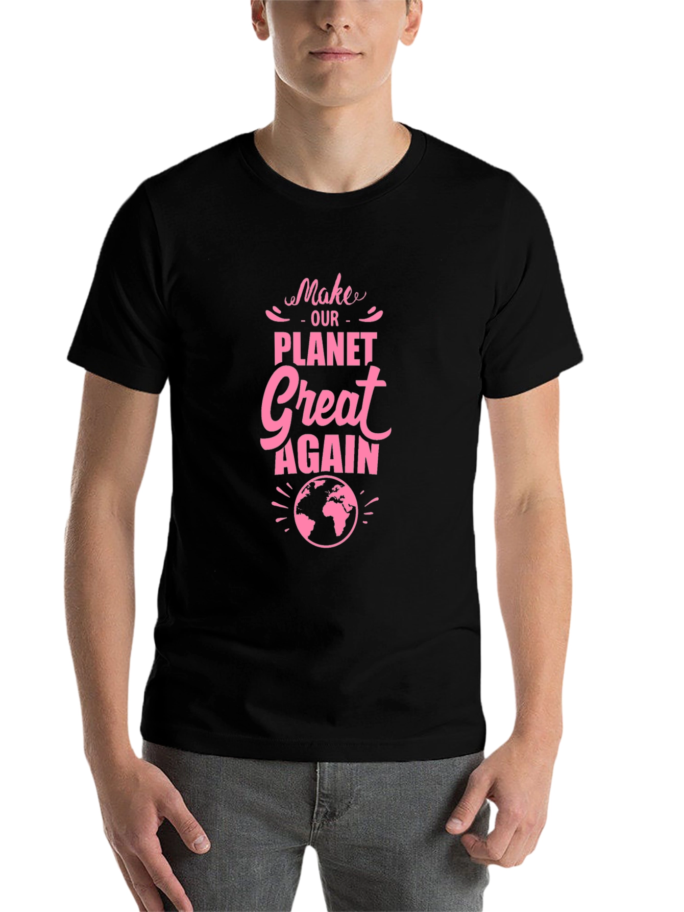 Black Make Our Planet Great Again Graphic Tee view 7