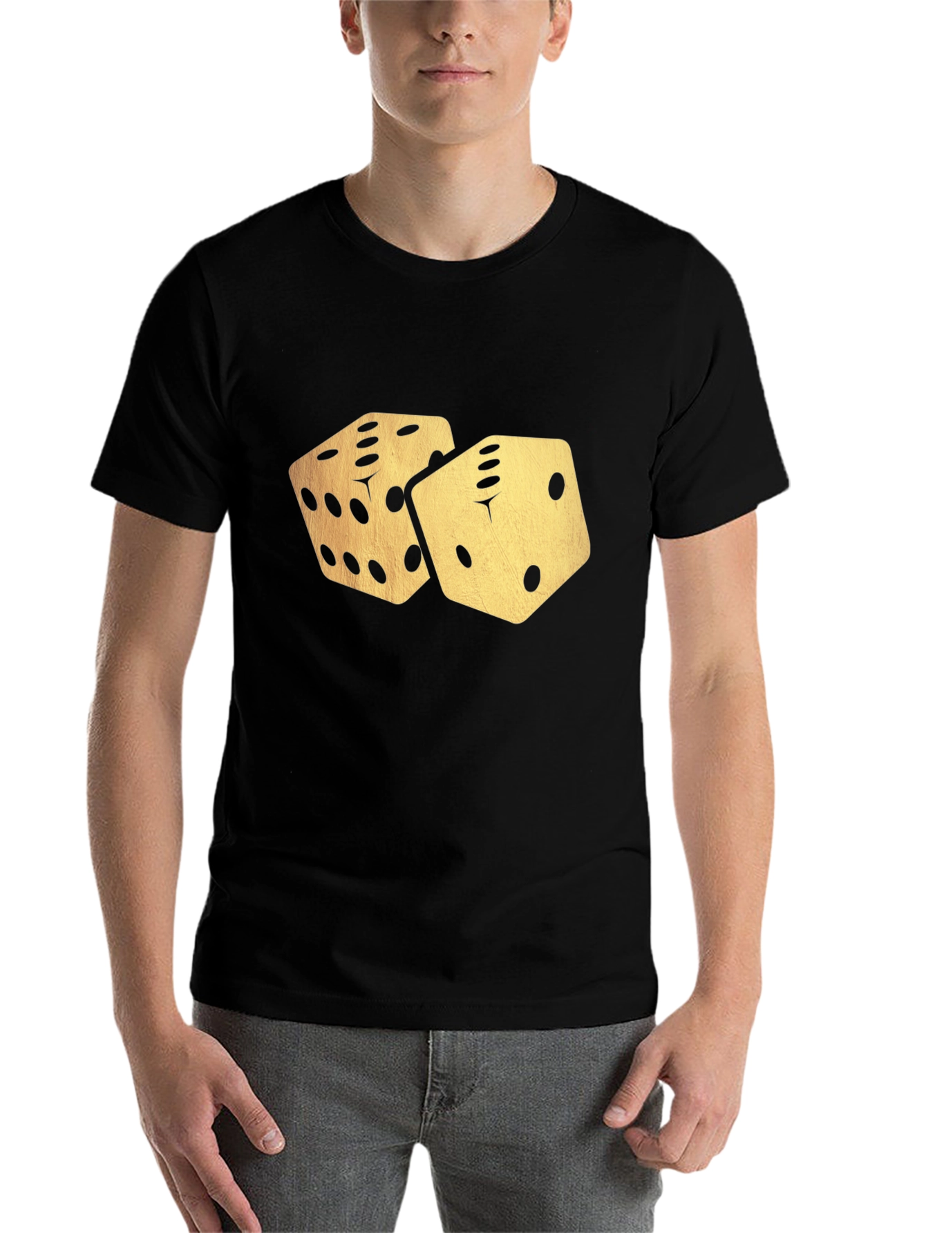 Black Dice Graphic T-Shirt - Lucky Roll Design view 7