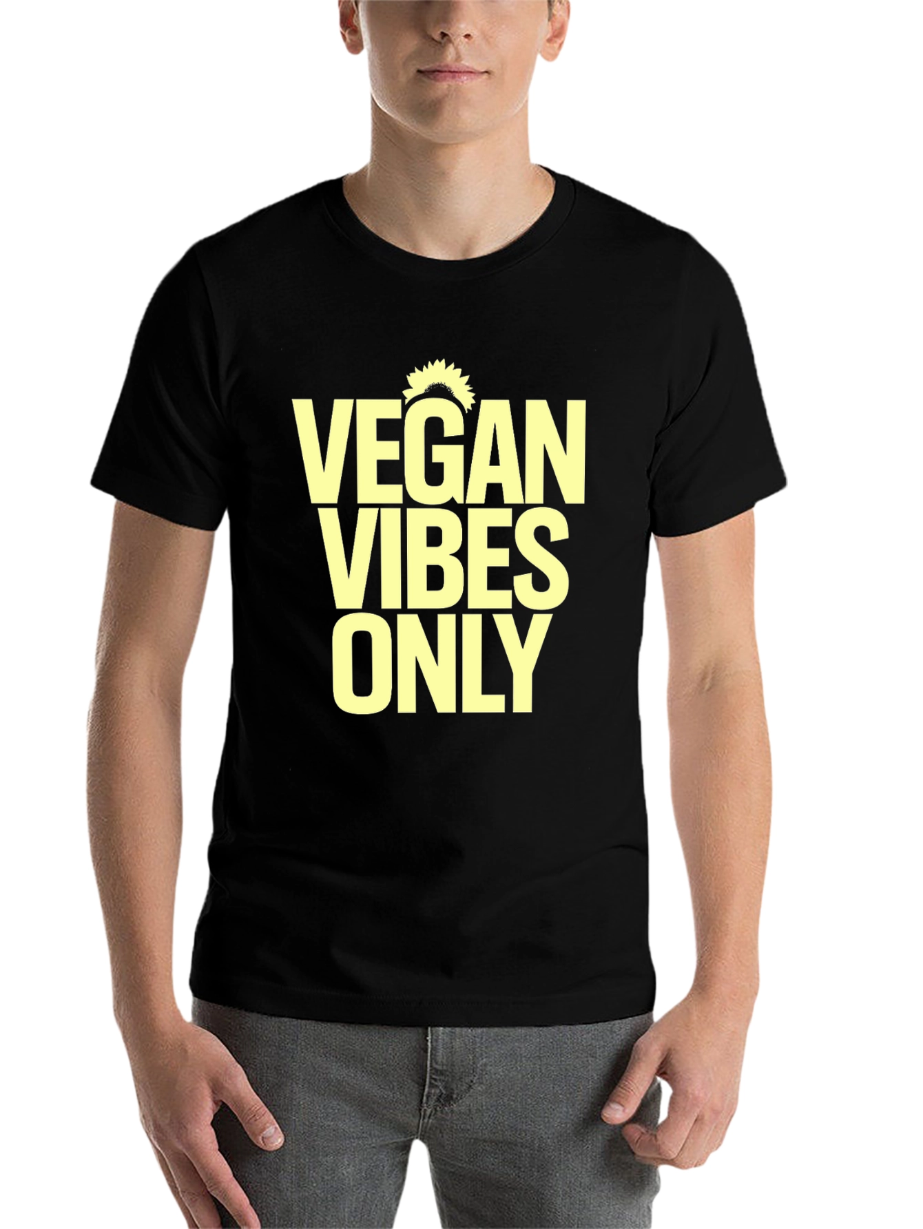 Black Vegan Vibes Only T-Shirt - Unisex Graphic Tee view 7