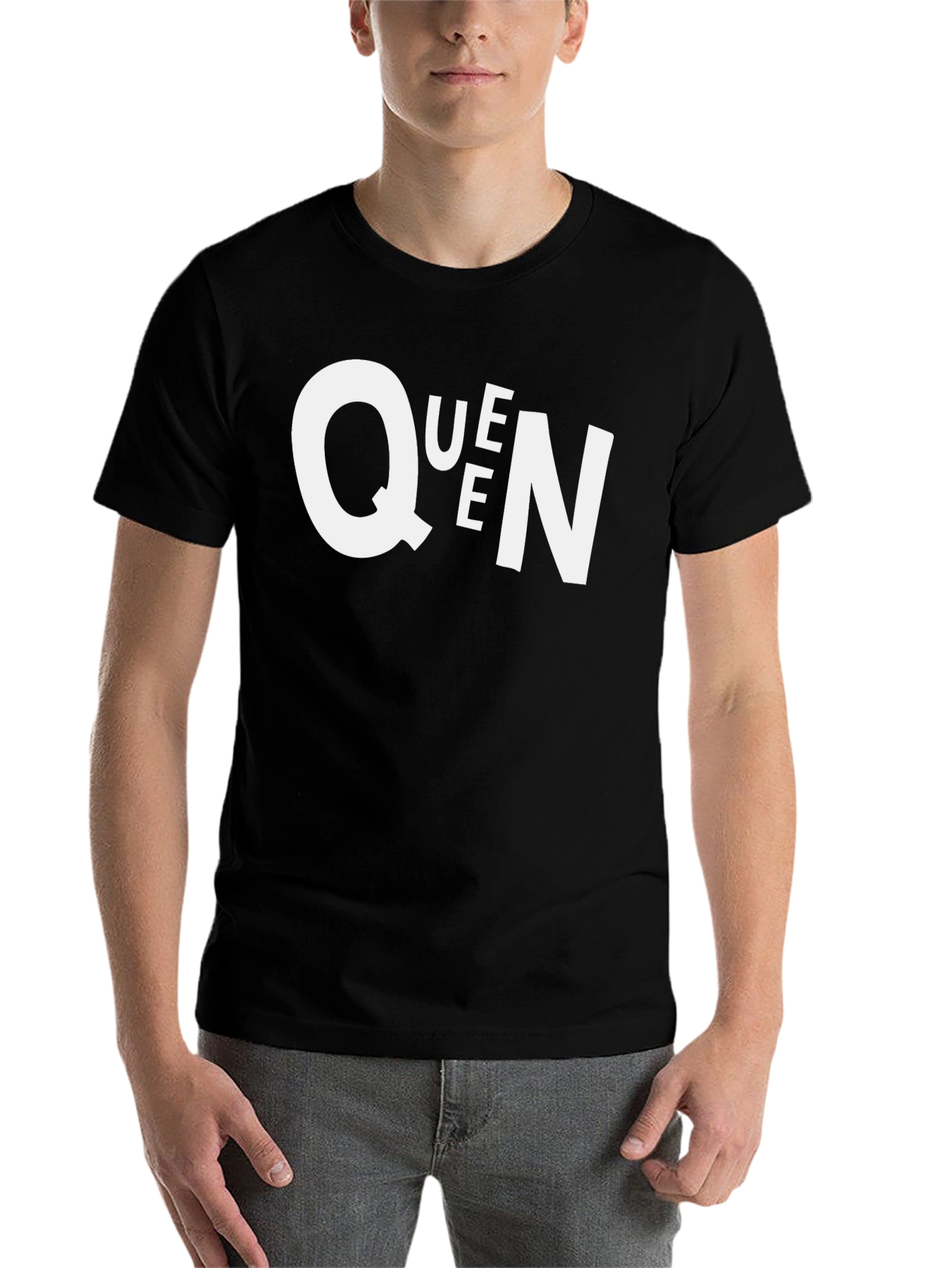 Black Queen Graphic Black T-Shirt - Men's Casual Tee view 7