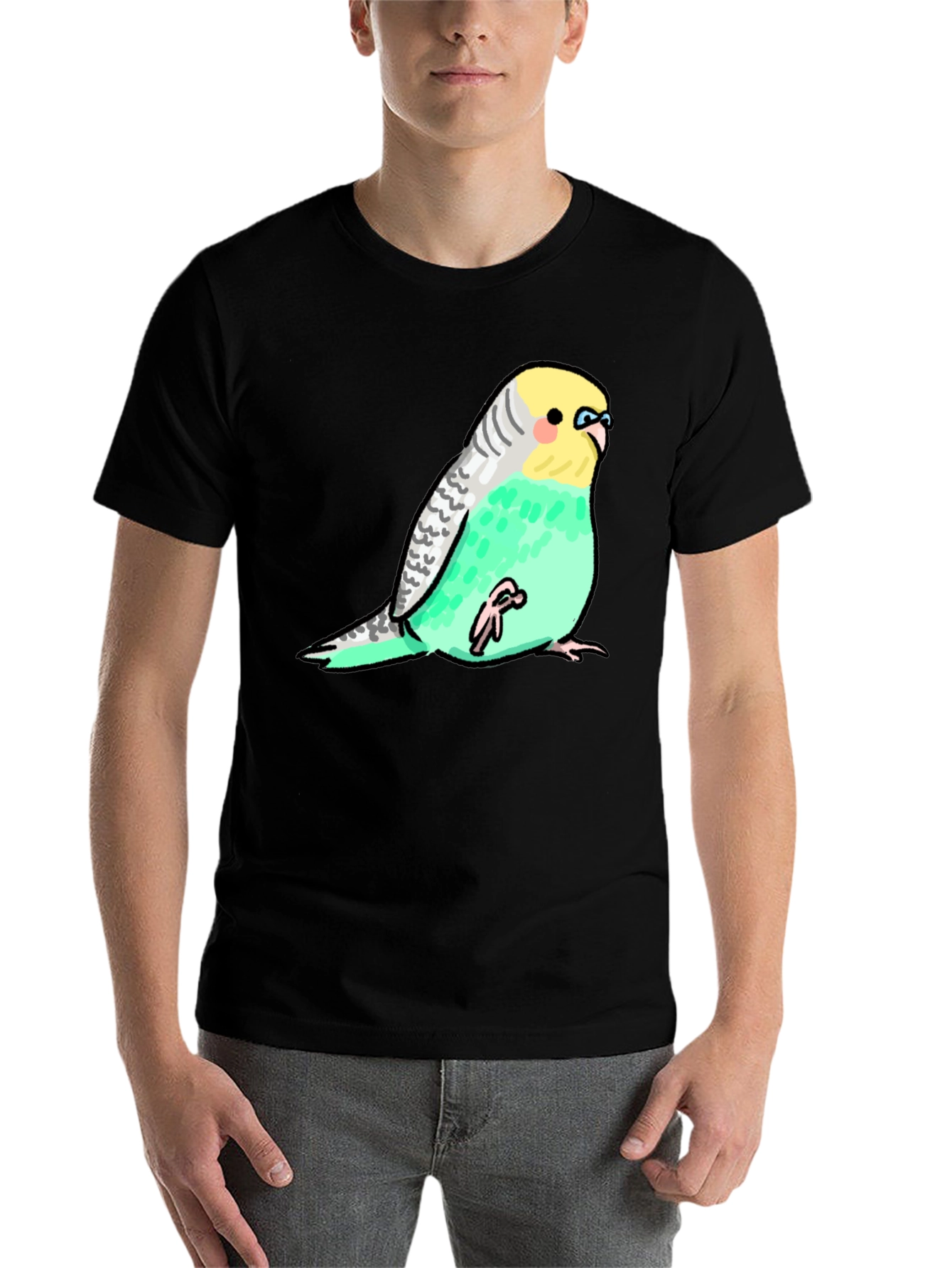 Black Budgie Bird Graphic Tee - Unique Unisex Design view 7