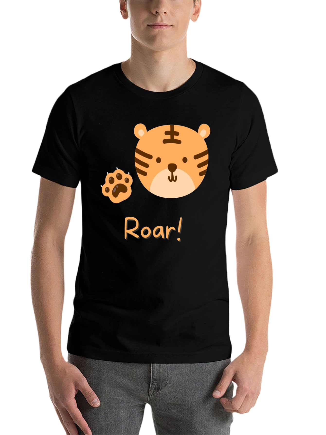 Black Roar Tiger Graphic Tee - Cute Black T-Shirt view 7