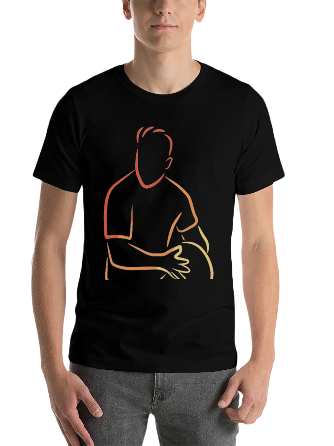 Black Minimalist Drummer Graphic Tee - Modern Line Art view 7