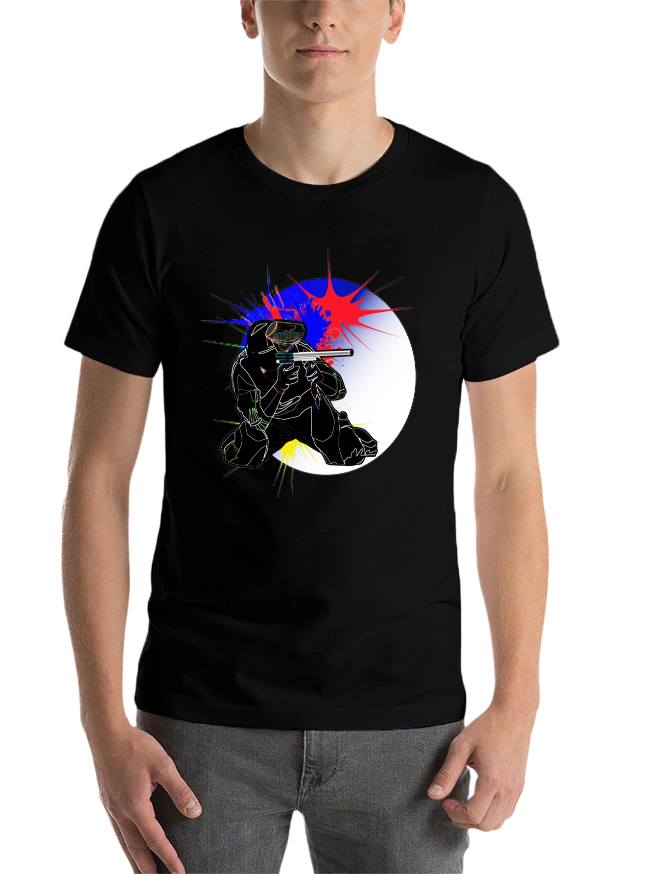 Black Paintball Player Graphic Tee - Action Ready! view 7