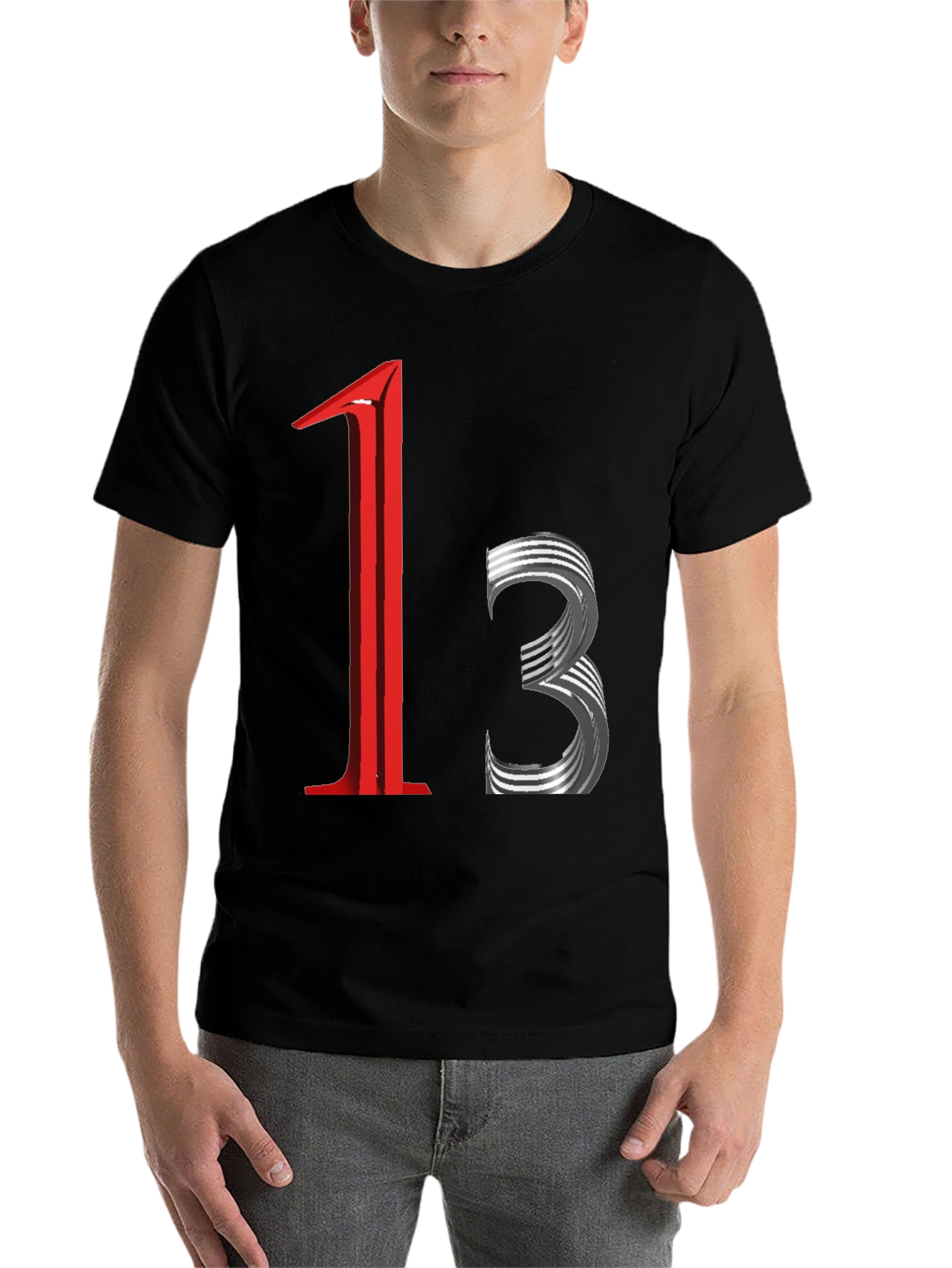 Black Edgy Graphic Tee - 13 Design view 7