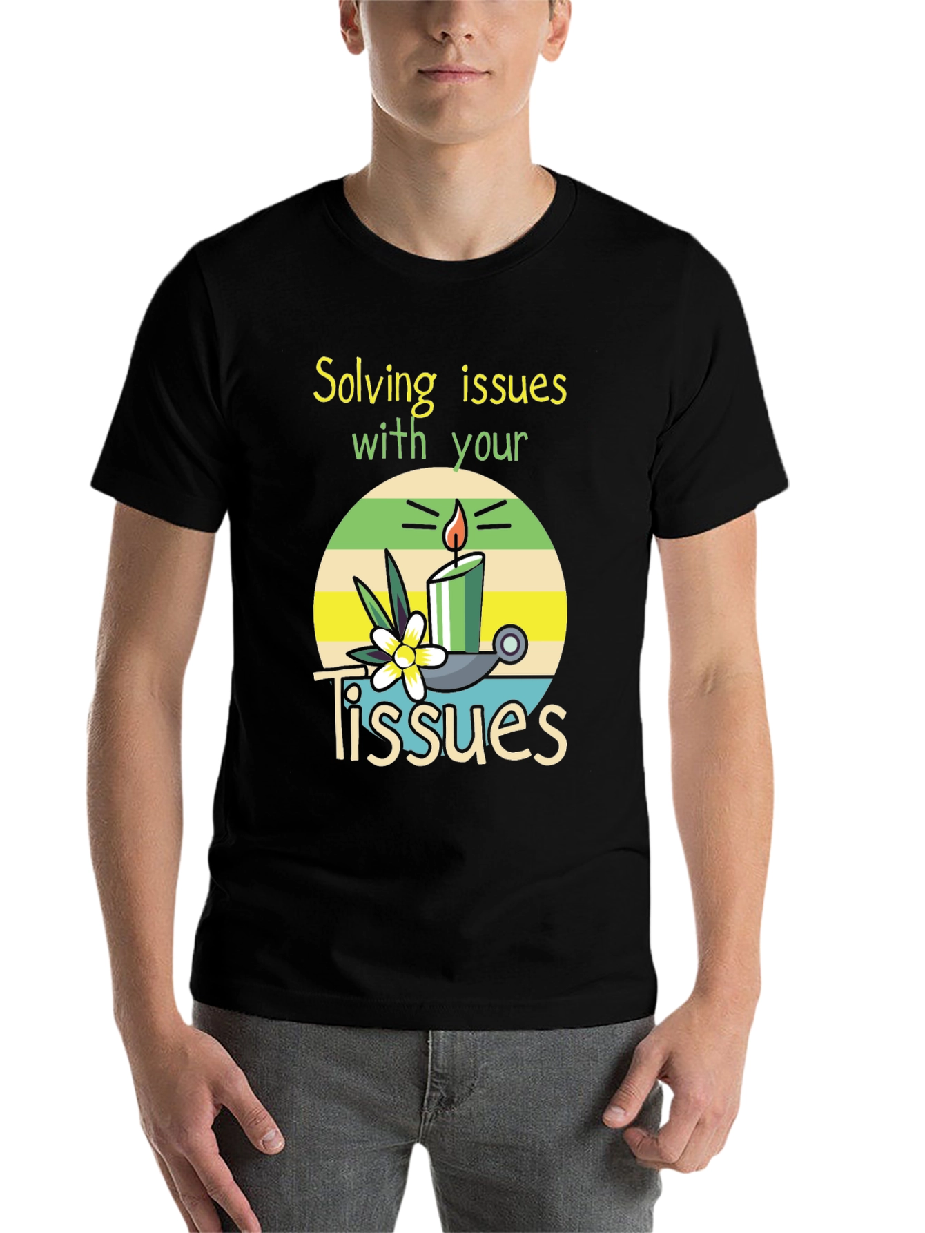 Black Solving Issues with Tissues T-Shirt view 7