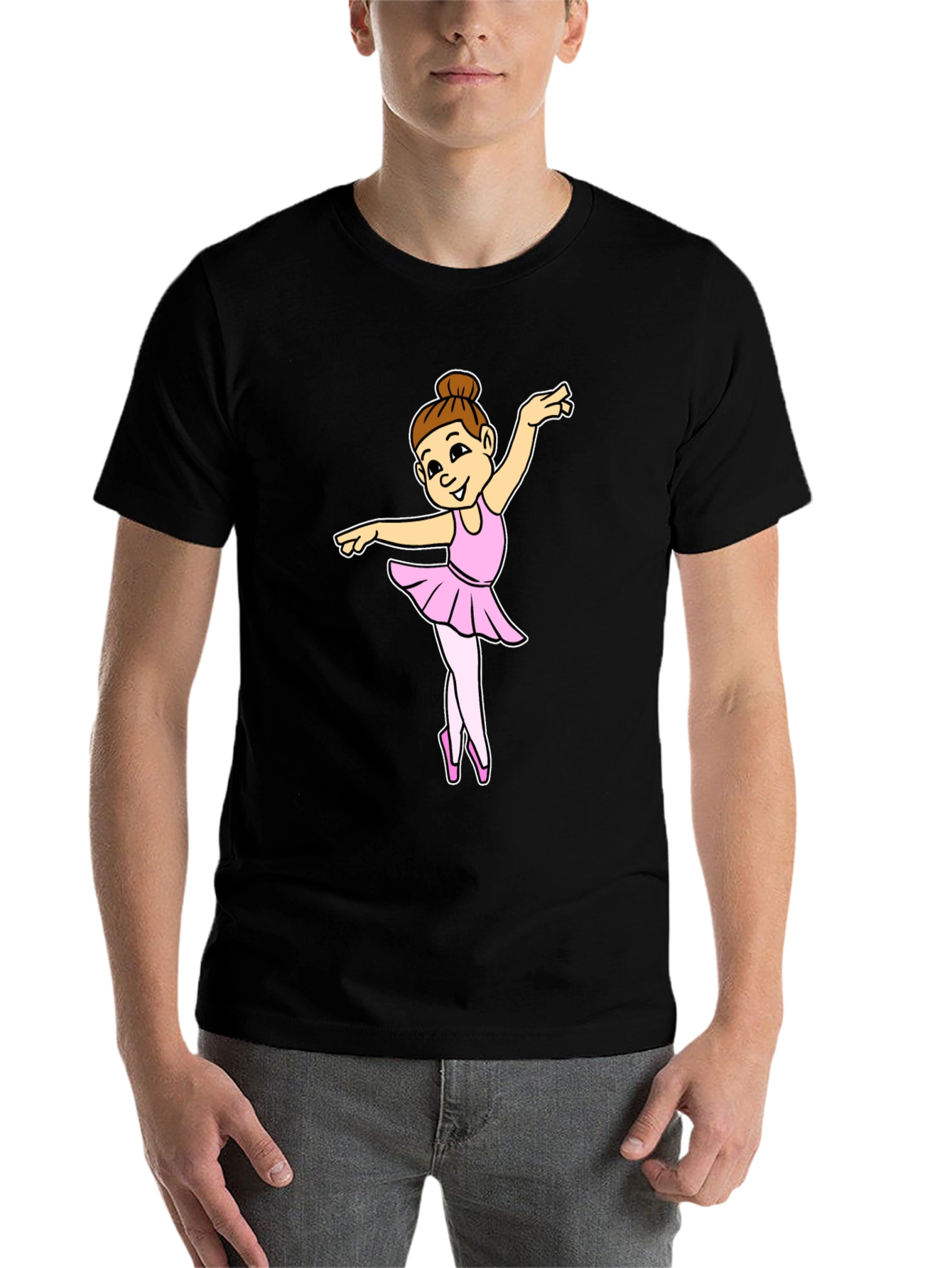 Black Ballerina Girl Black T-Shirt view 7