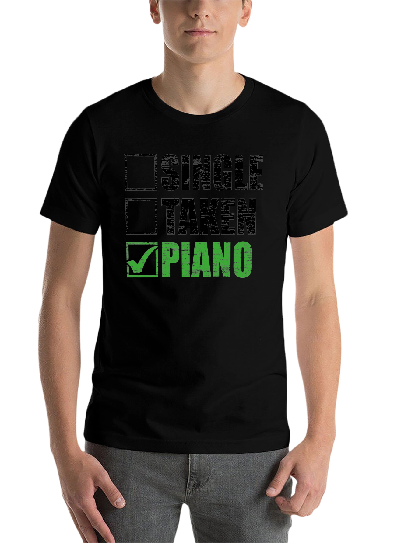 Black Single Taken Piano T-Shirt Musician view 7