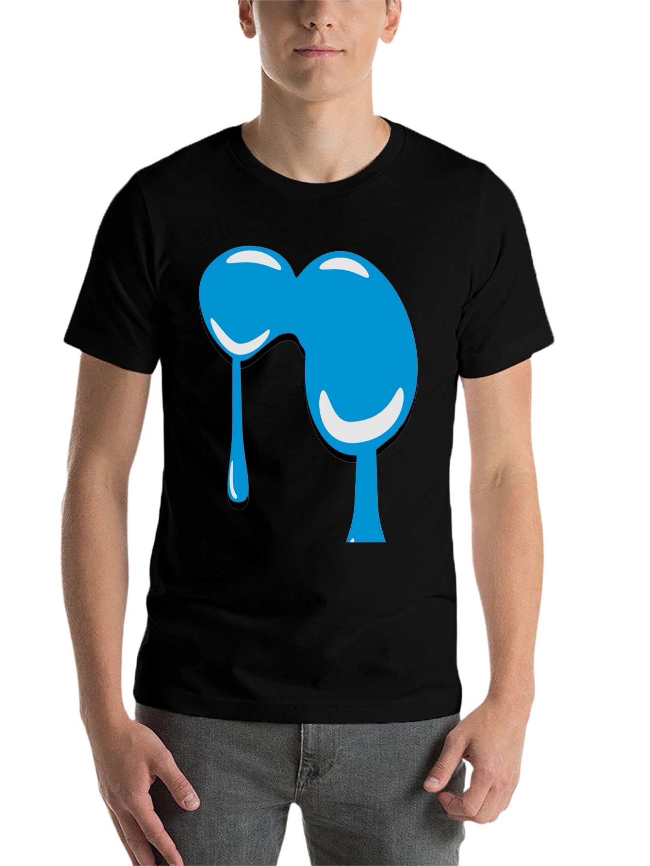 Black Blue Blob Graphic Black T-Shirt view 7