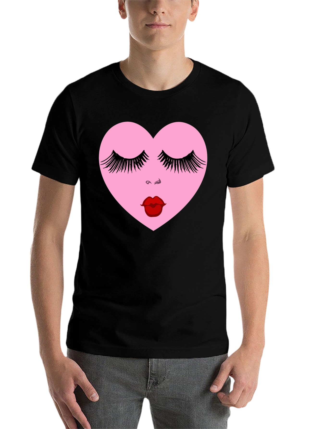 Black Heart Face Graphic Tee view 7