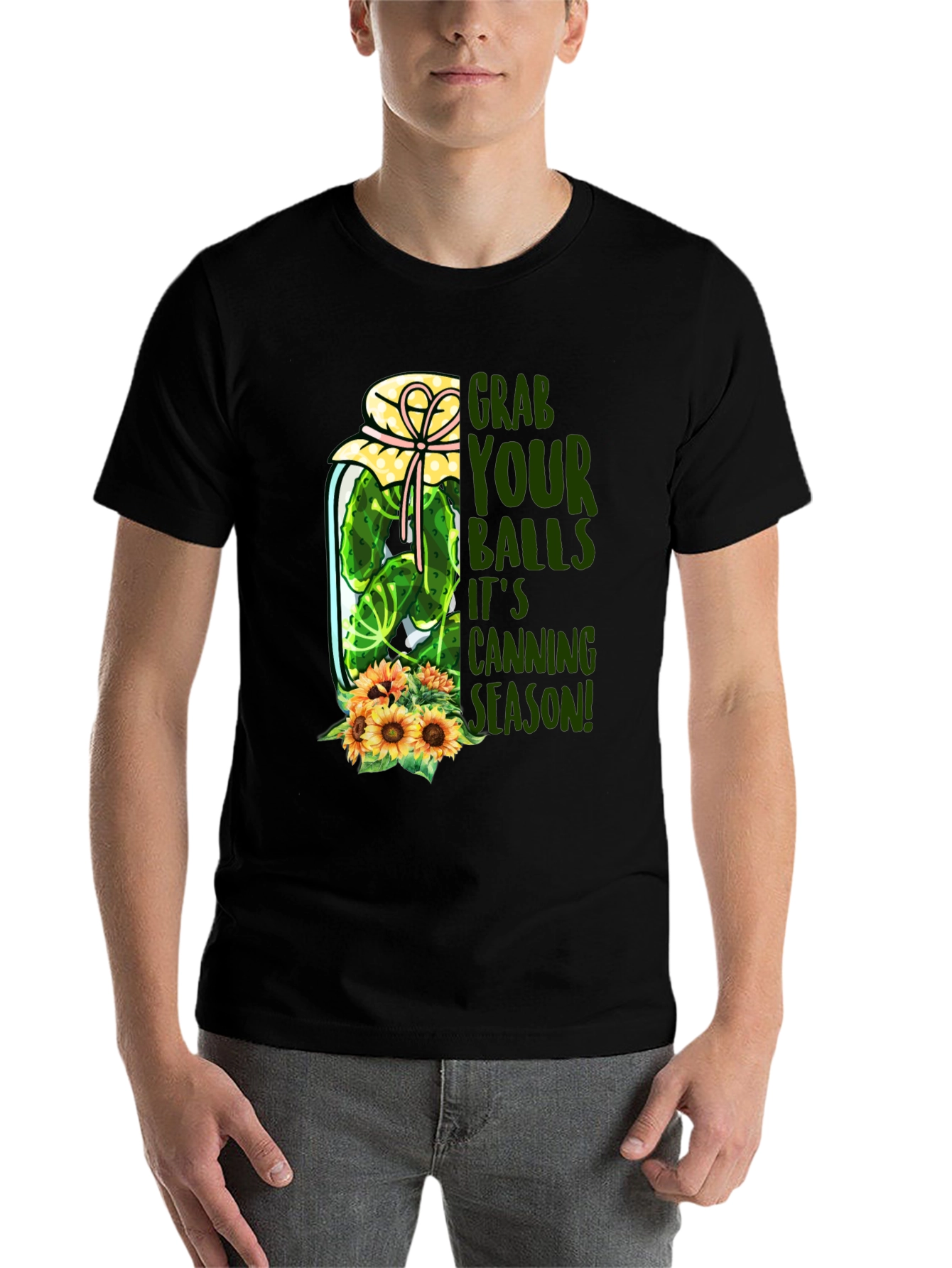 Black Grab Your Balls Canning Season Novelty T-Shirt view 7