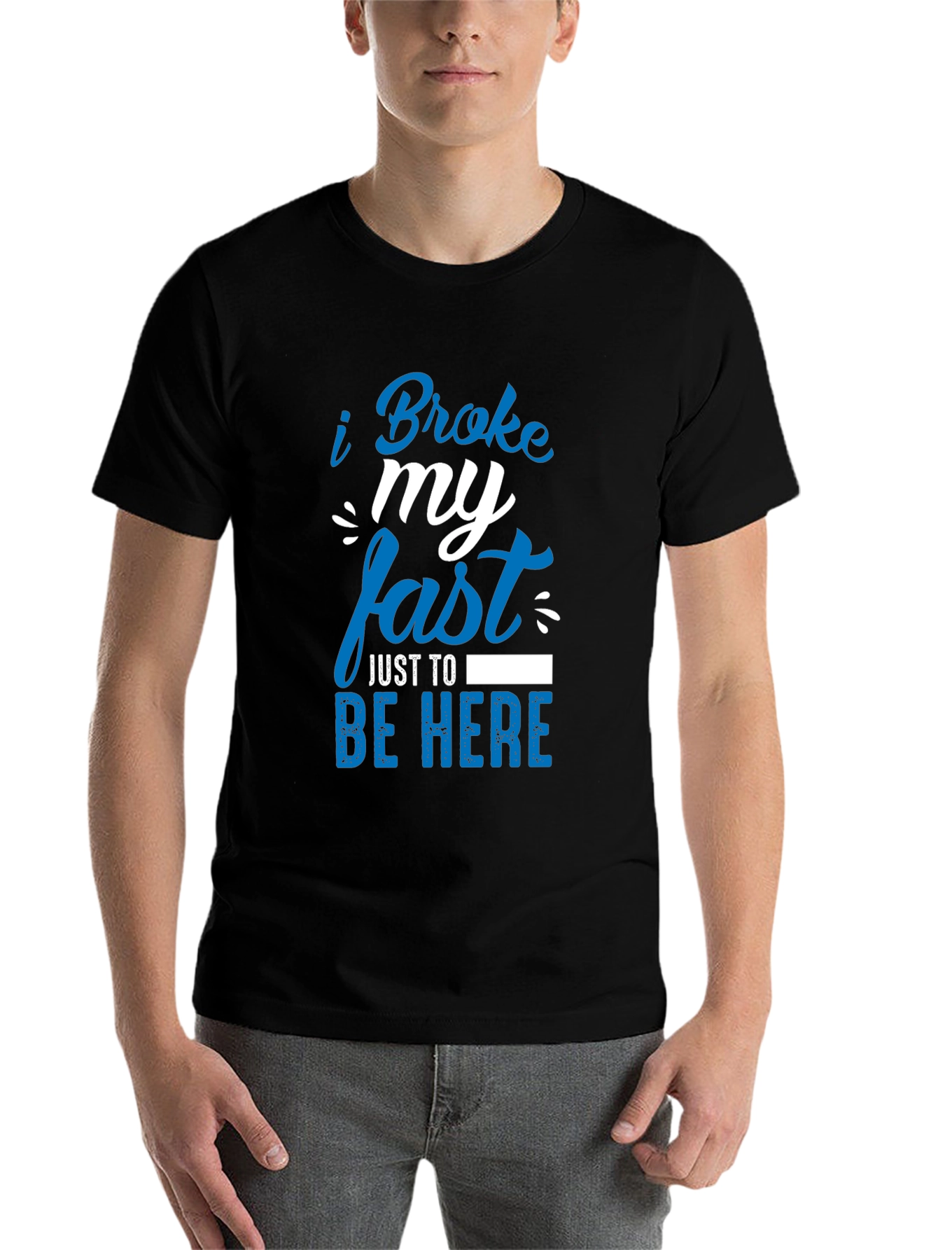 Black Funny I Broke My Fast T-Shirt view 7