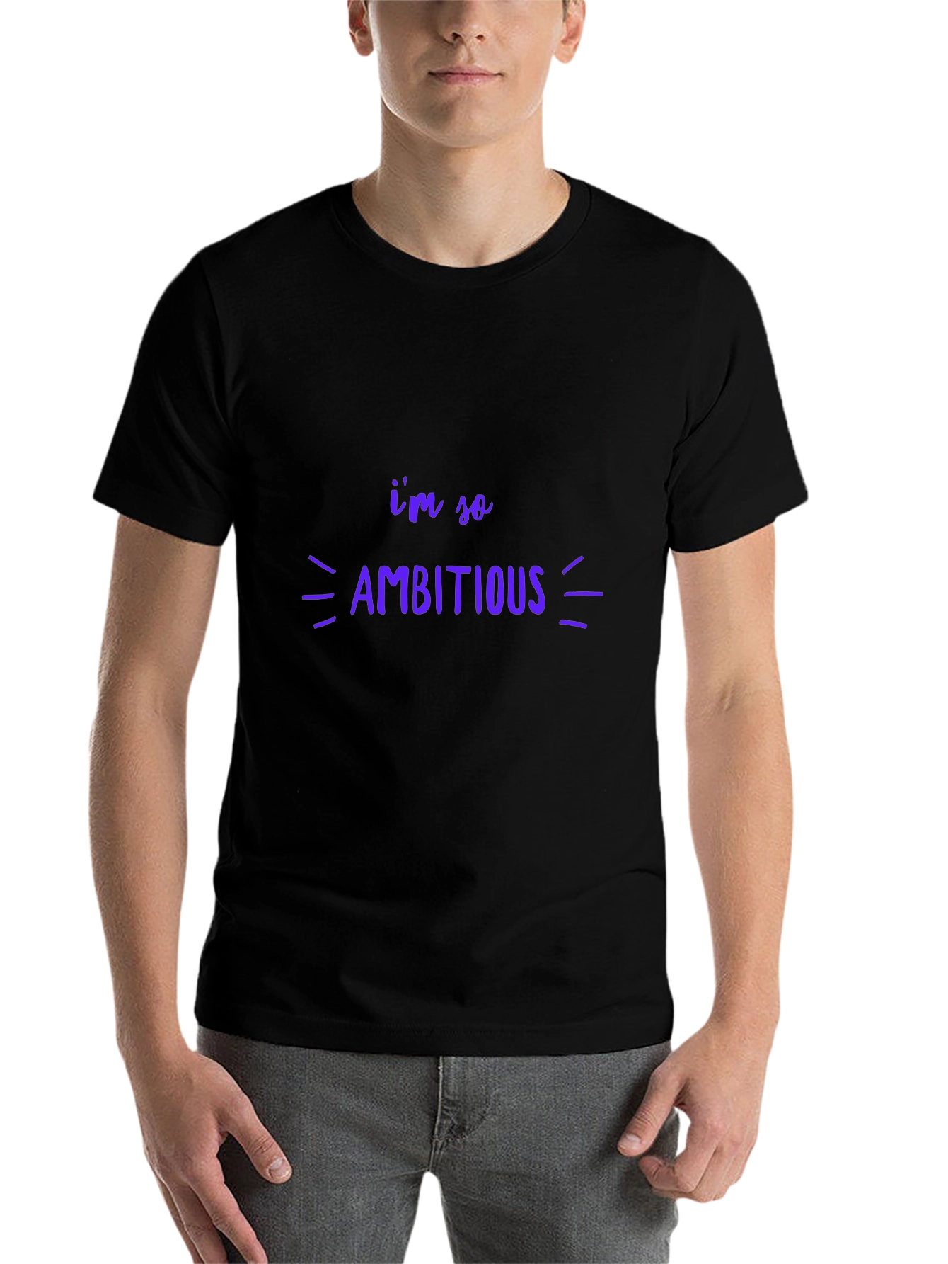 Black Ambitious Graphic Tee - Black Unisex T-Shirt view 7
