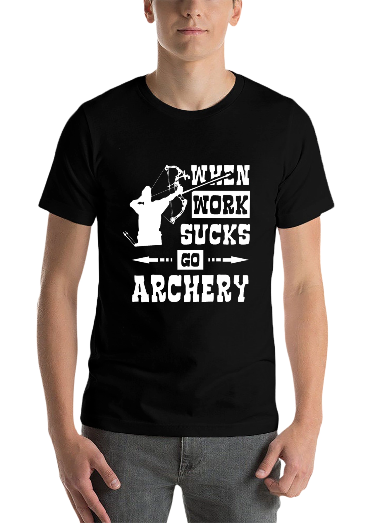 Black Archery T-Shirt - When Work Sucks, Go Archery! view 7