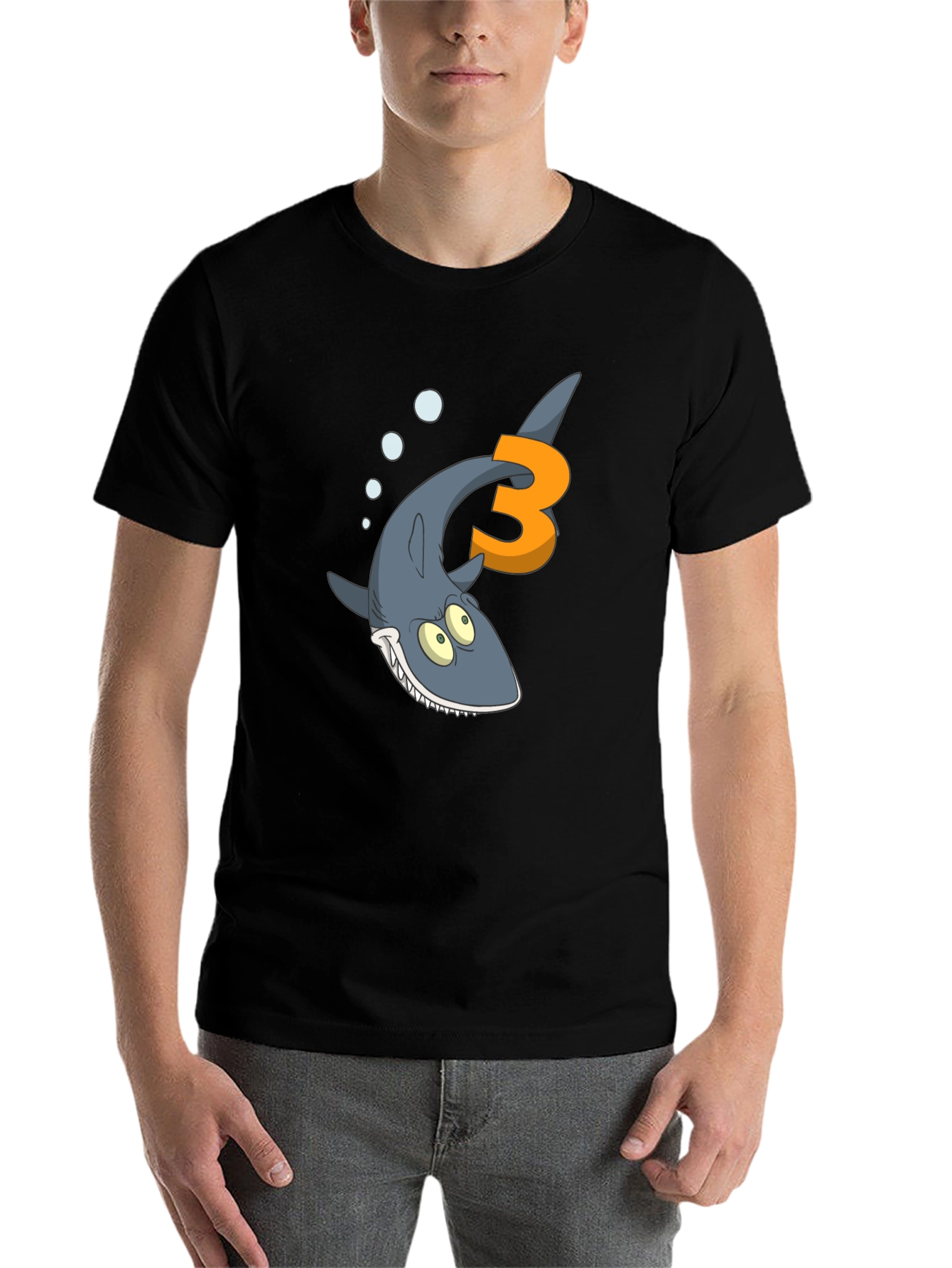 Black Shark Birthday T-Shirt - 3rd Birthday Gift view 7