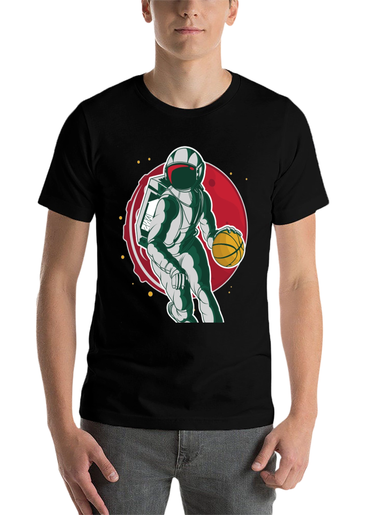 Black Astronaut Basketball T-Shirt view 7