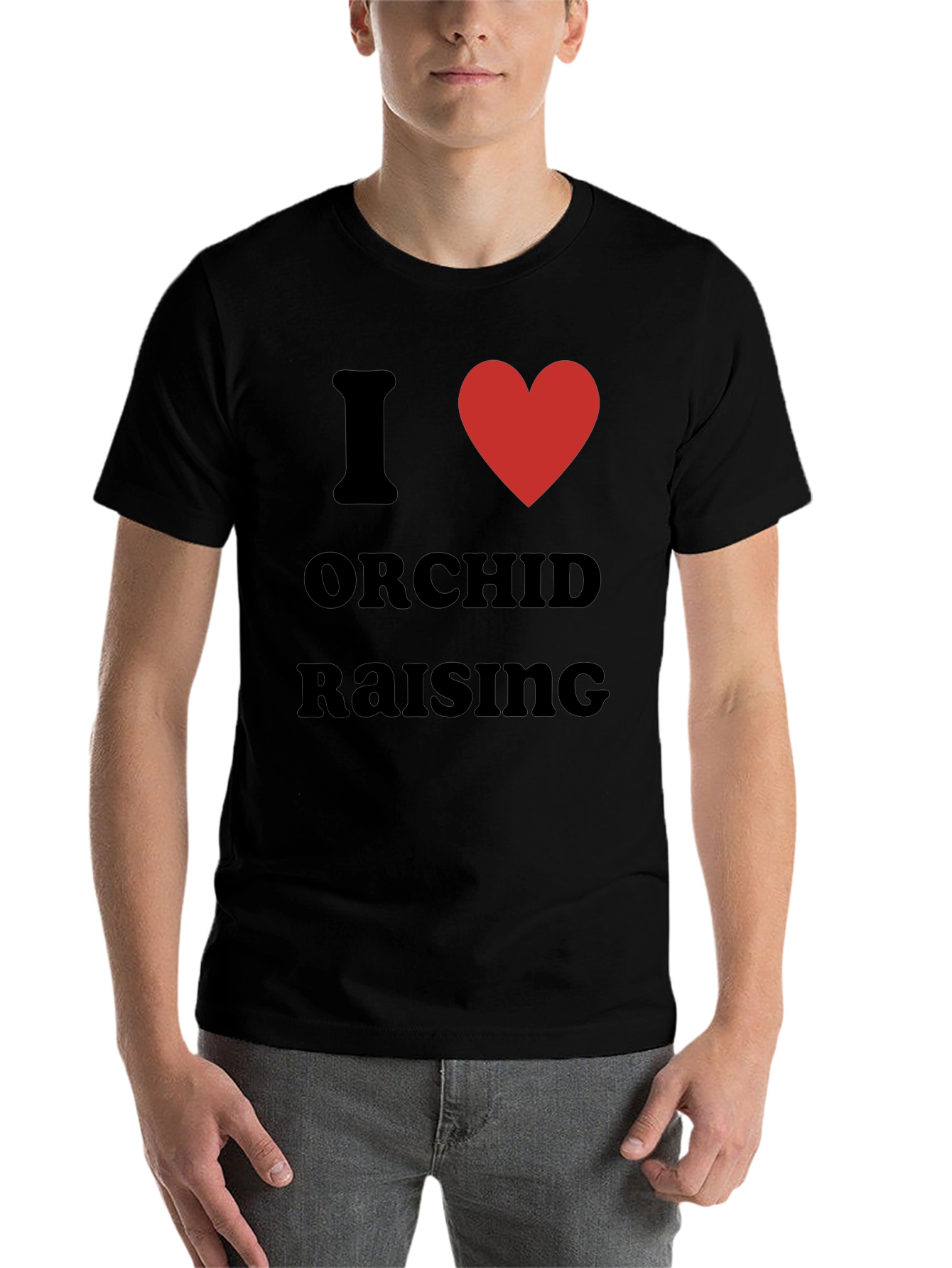Black I Love Orchid Raising T-Shirt, Gardener Gift view 7