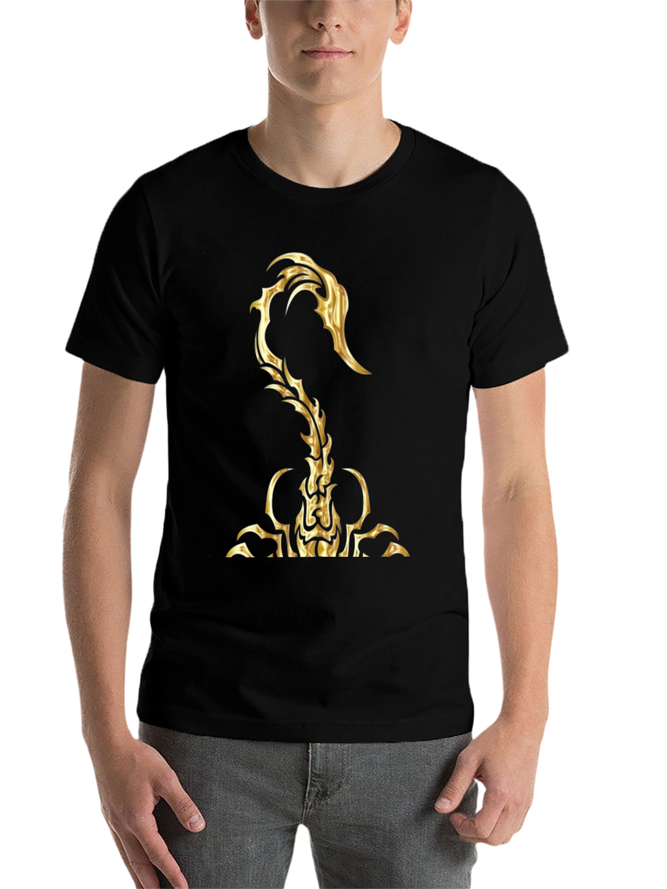 Black Golden Scorpion Graphic T-Shirt view 7