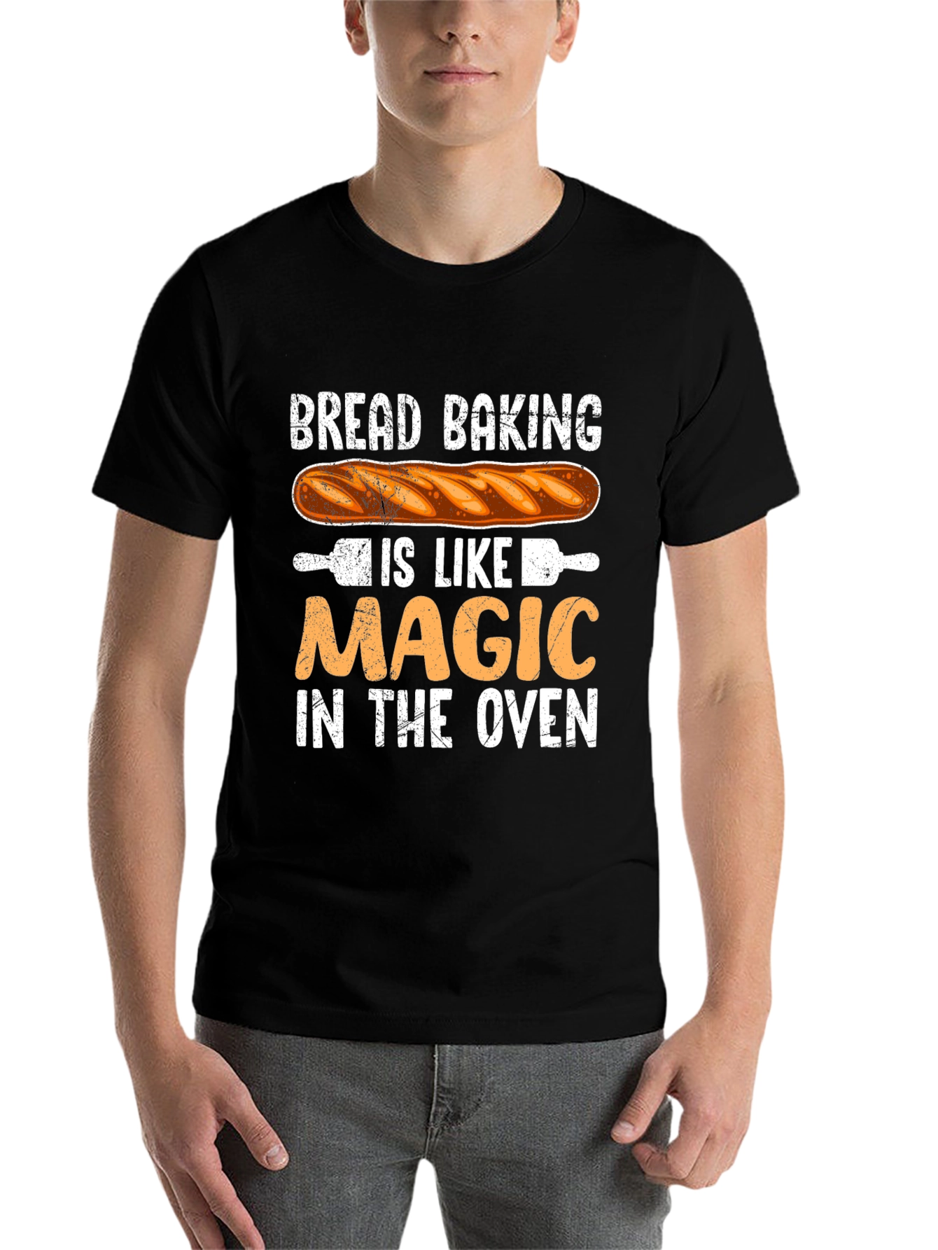 Black Bread Baking Magic T-Shirt view 7