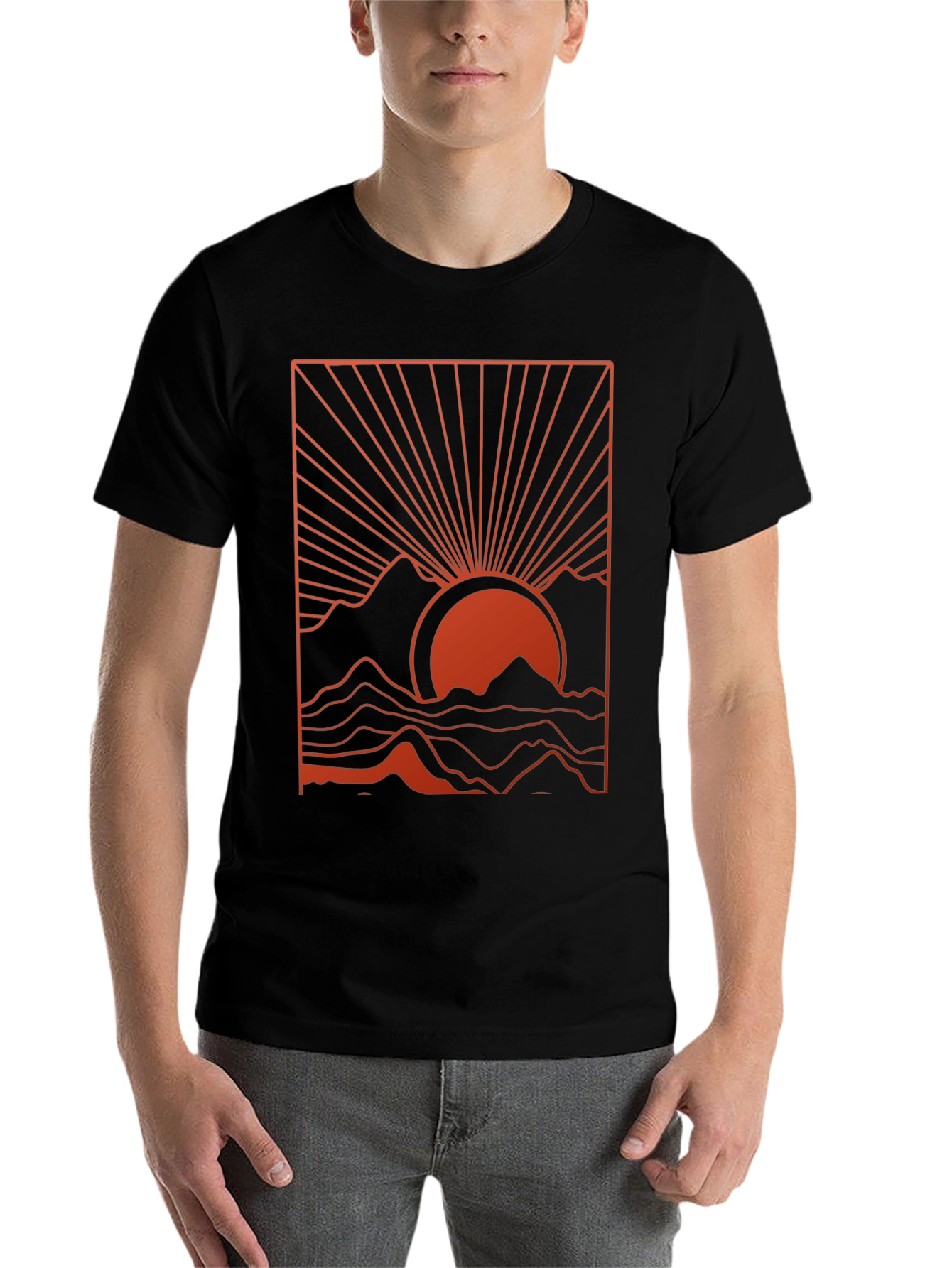 Black Sunset Graphic T-Shirt - Black view 7