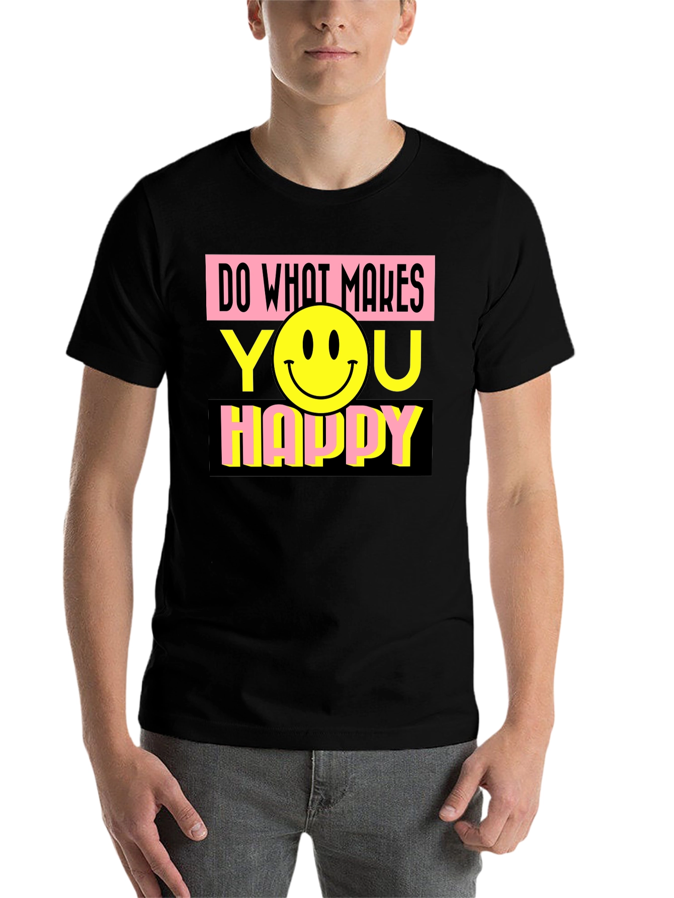 Black Do What Makes You Happy Graphic T-Shirt view 7