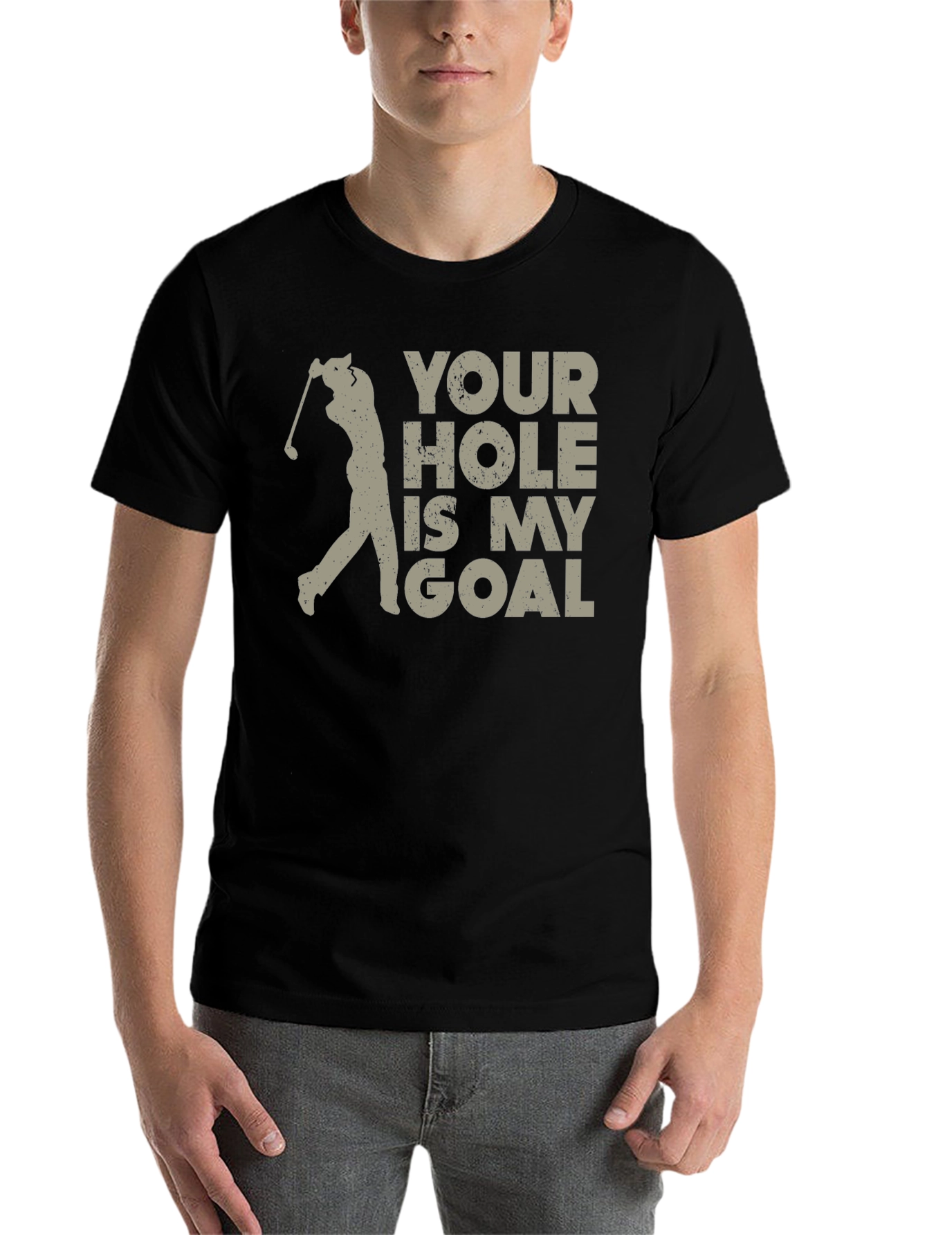 Black Your Hole Is My Goal Golf T-Shirt view 7