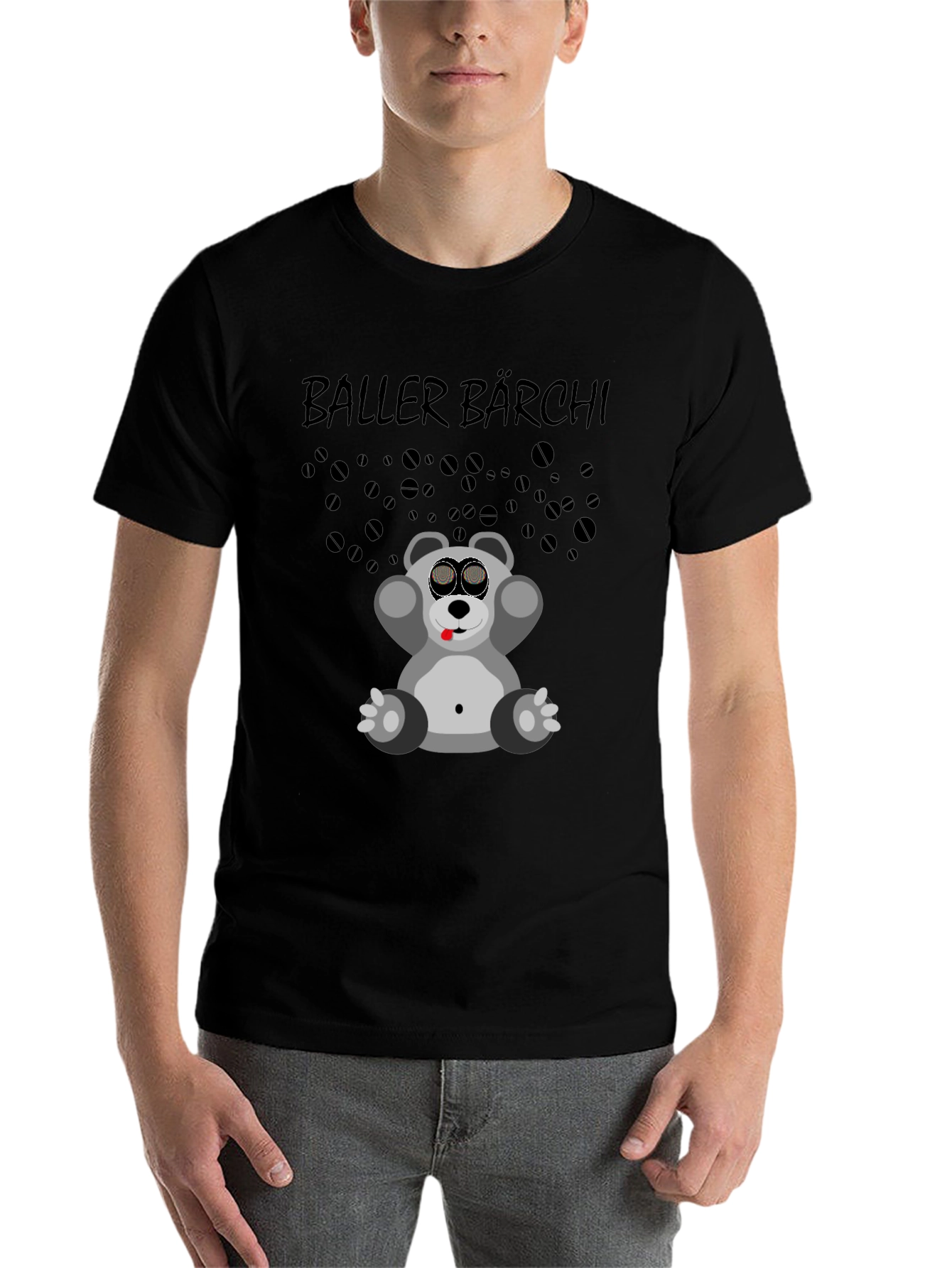 Black Baller Bärchi Graphic Tee - Black Unisex T-Shirt view 7