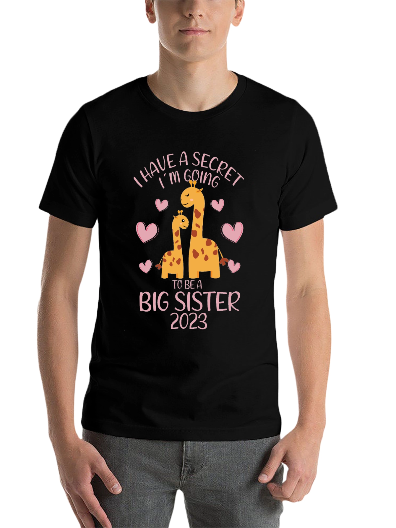 Big Sister 2023 Giraffe Pregnancy Announcement T-Shirt - 7